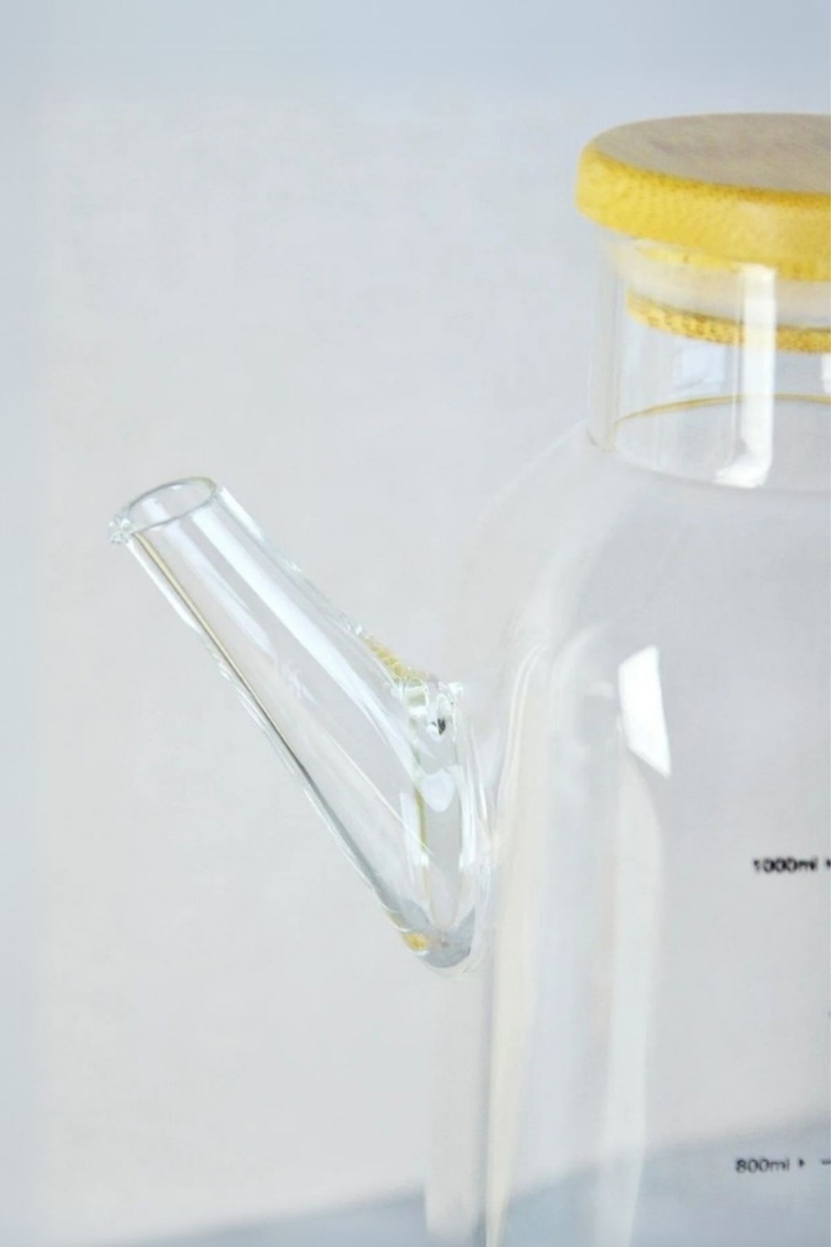 Homerest-1 Liter Oil Pot with Bamboo Lid, Glass Oil Pot with Non-Slip Silicone Base 3