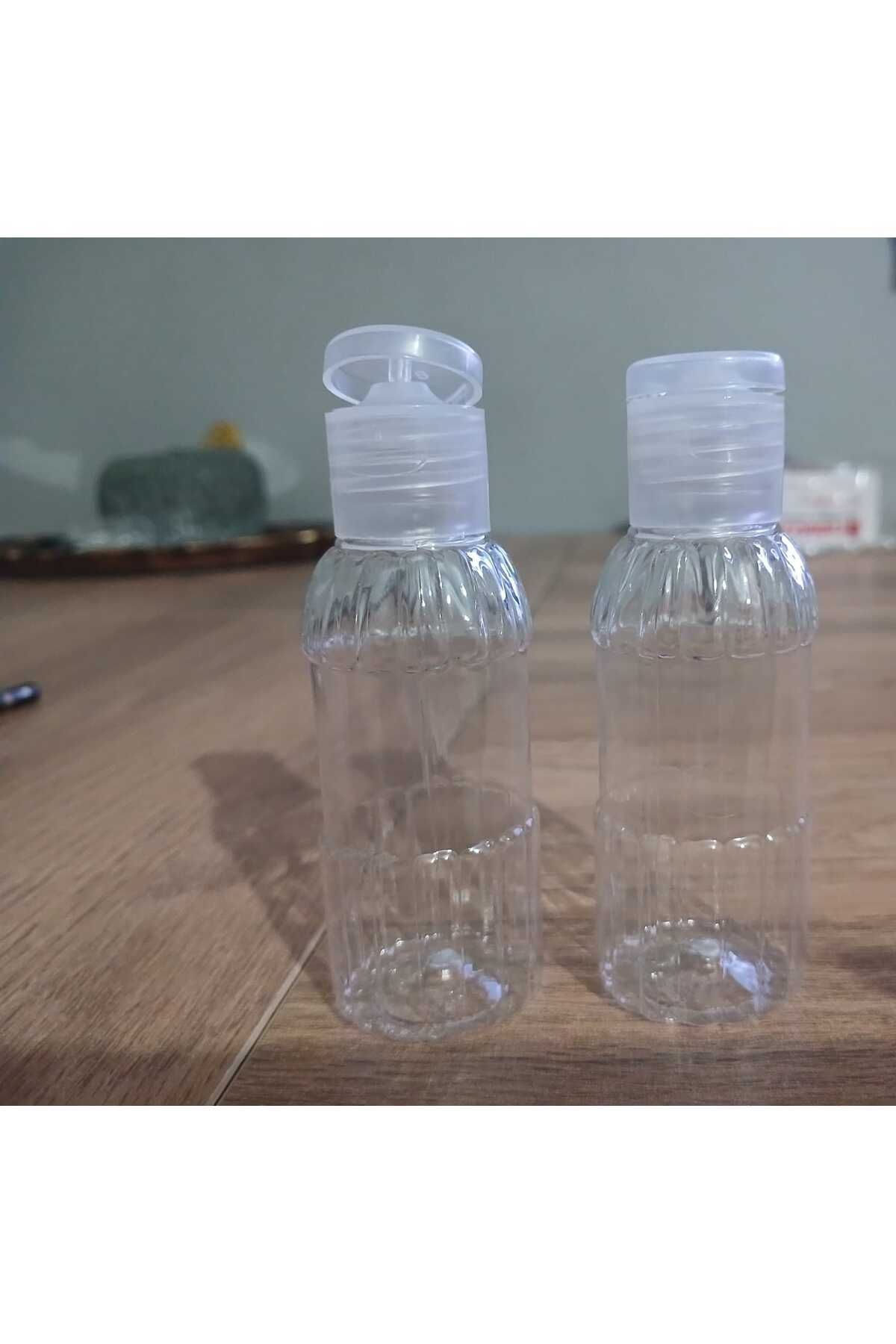 KAYAPETLASTİK FLİPTOP KAPAKLI.DESENLİ BOŞ PLASTİK 50 ML ŞİŞE. KOLONYA ŞİŞESİ.DAMLATMA KAPAK. 100 ADET