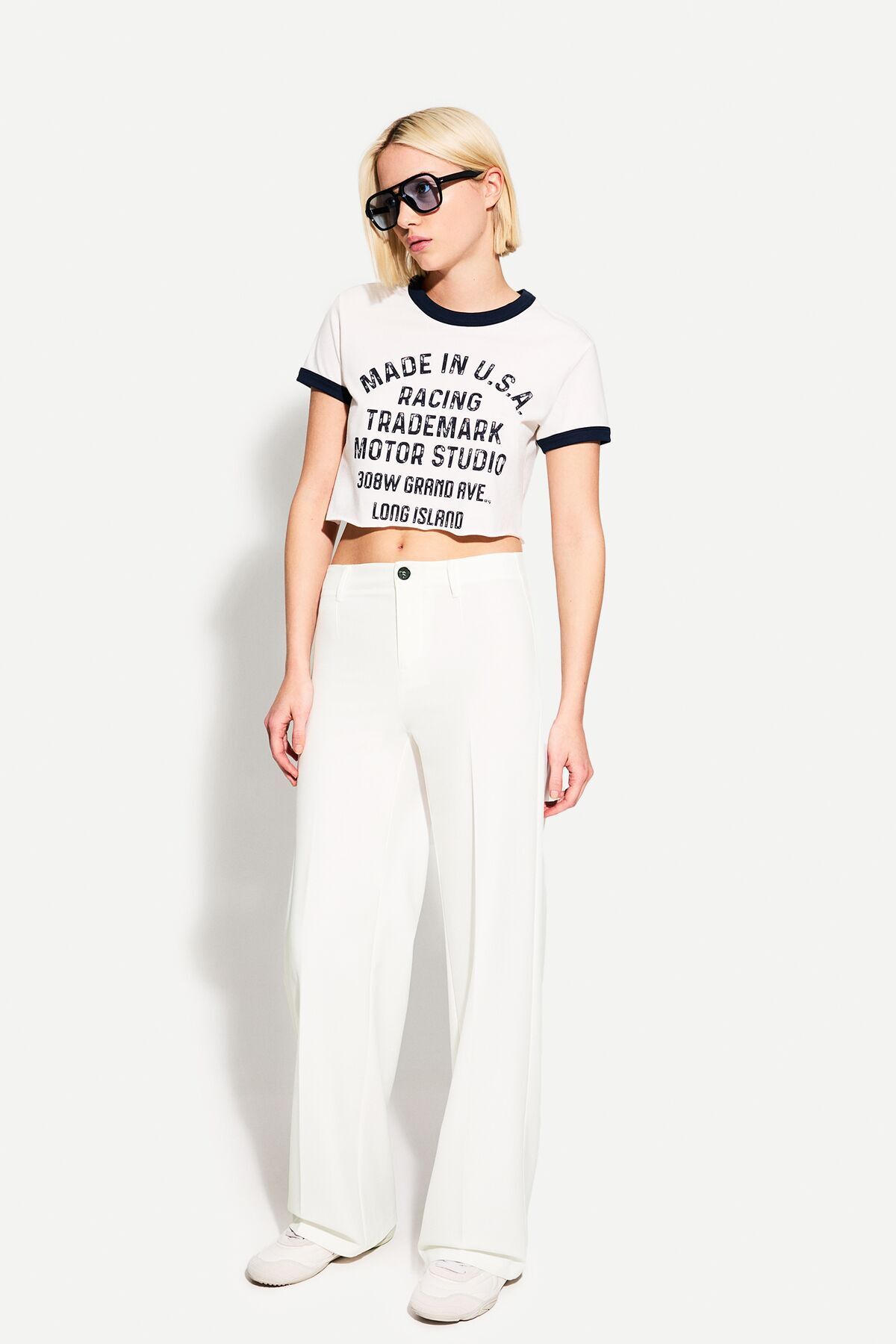 Bershka-بنطلون واسع الساق 4