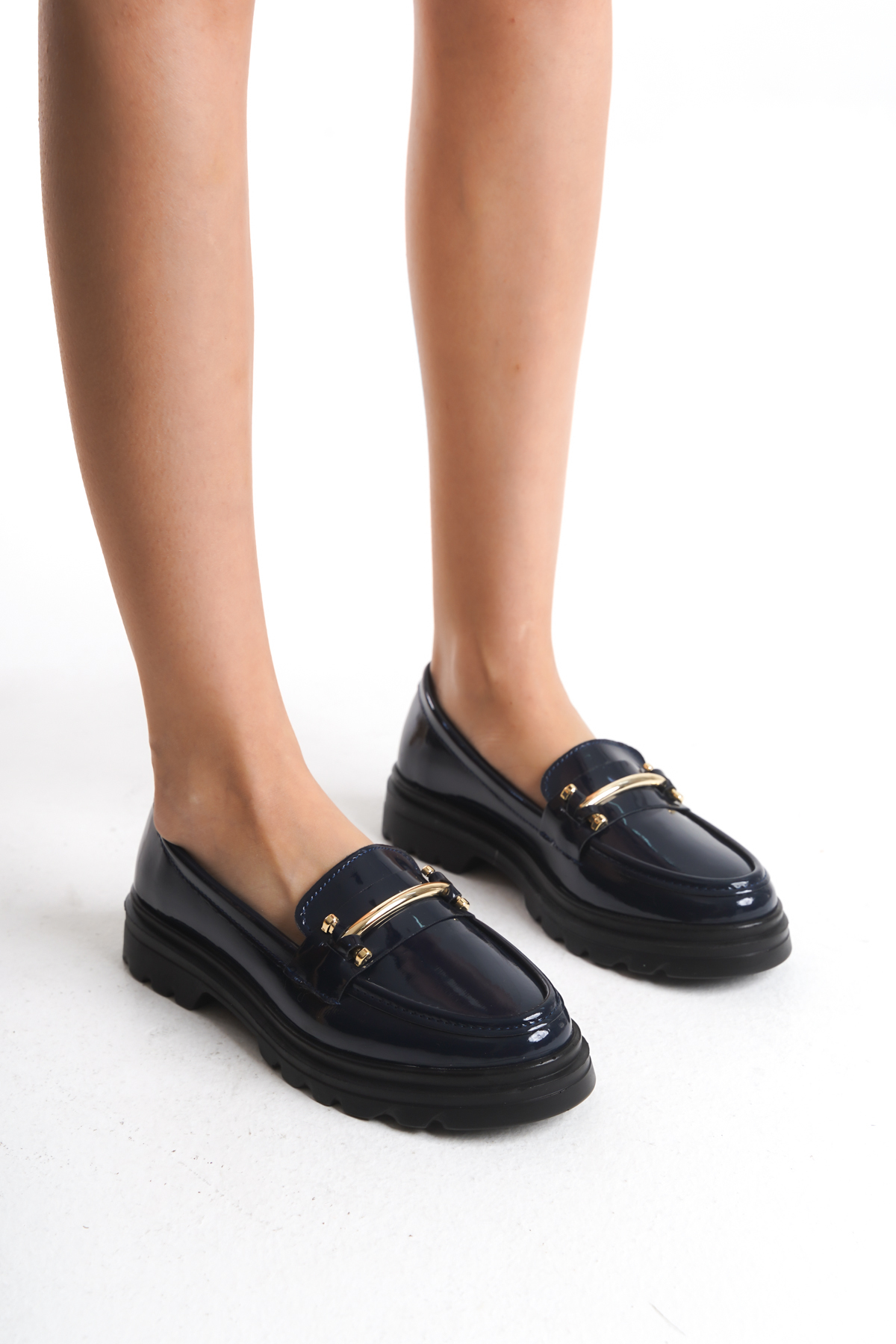 Redoxy Kadın Hafif ve Kalın Tabanlı Günlük Casual Oxford, Toka Detaylı Loafer Ayakkabı görsel 4