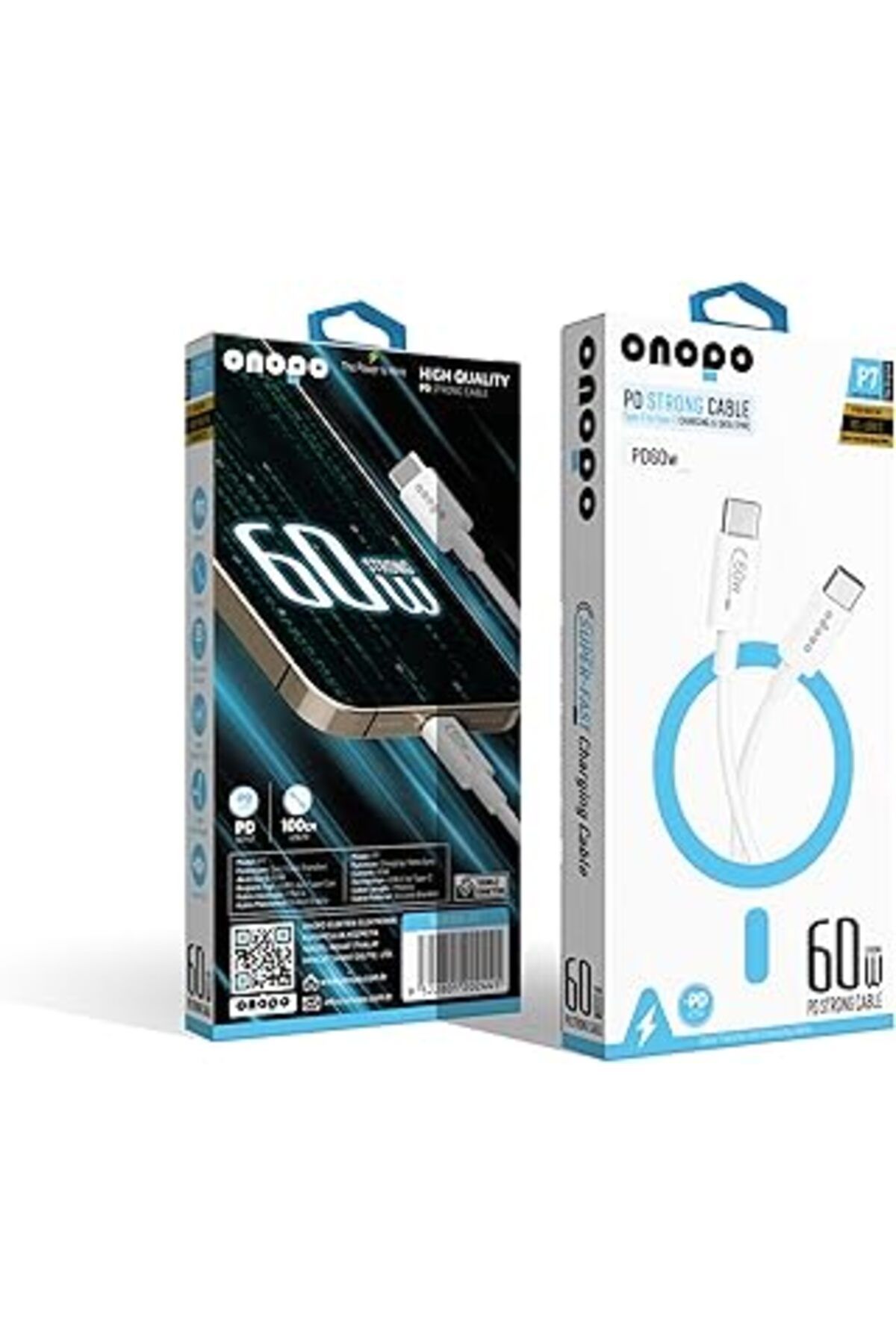 Roses Store Onopo Android Uyumlu 60W Pd Type-C To Type-C Hızlı Şarj Ve Data Kablosu 1 Metre - P7