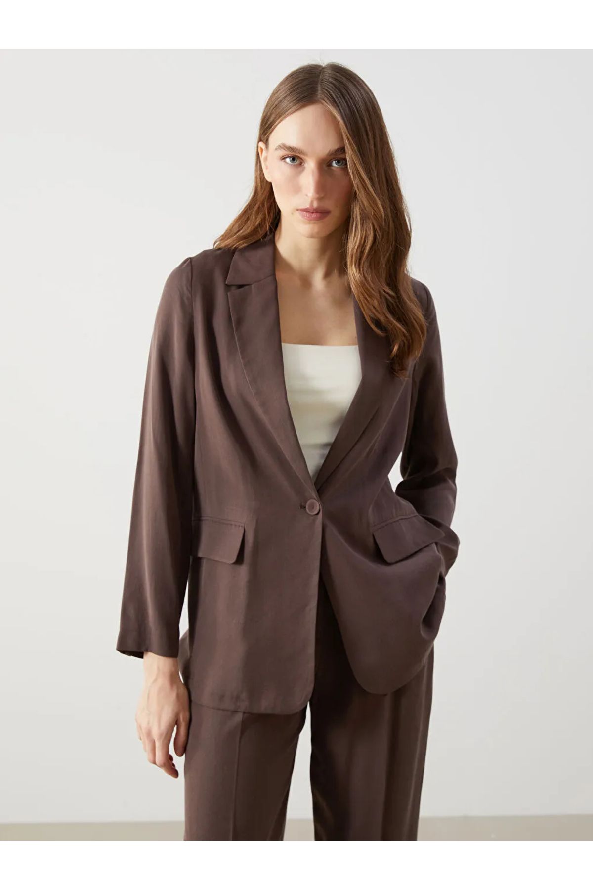 LC Waikiki-Lcwaikiki Classic Women's Blazer Jacket - Brown, Standard Fit t t 1