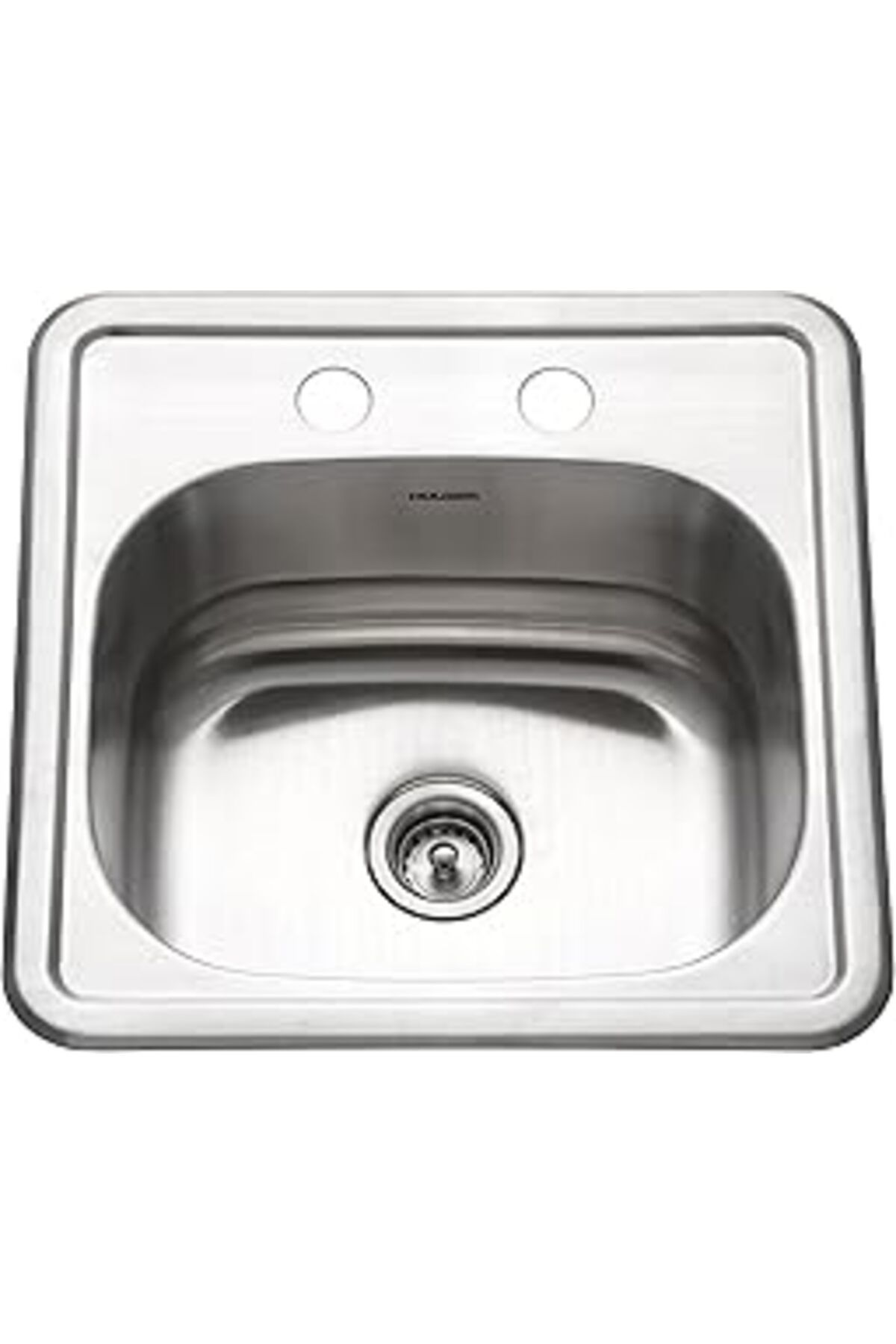 Pazarcan Houzer Paslanmaz Çelik 1515-6Bs-1 Ağırlama Çubuğu Hazırlık Evyesi - Topmount 15" Tek Kase, 2 Delikl