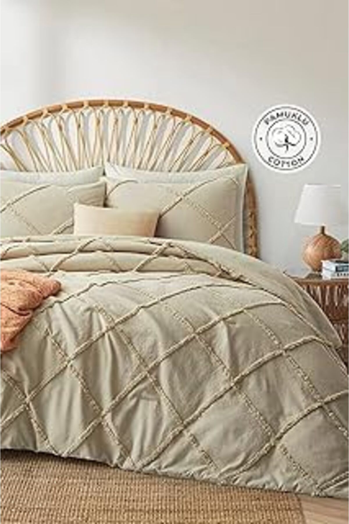 robotrend Evlen Home Collection Pamuklu Aimar Yatak Örtüsü Takımı Tek Kişilik Günlük Çift Taraflı Boho 2 Parç