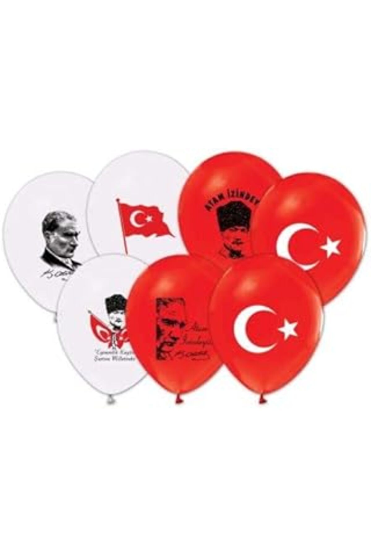 Mu Art Benim Marifetlerim - Ata Bayrak Baskılı Balon 12 Inch 10 Adet