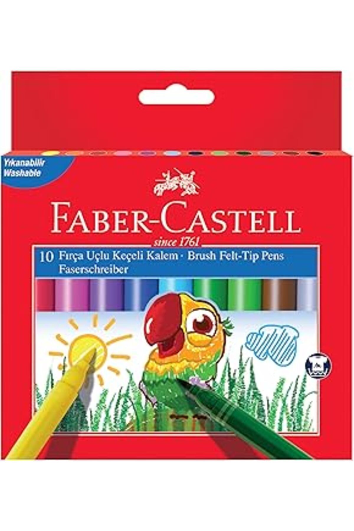 Mu Art Ahşap Faber-castell Winnerbrush Fırça Uçlu Keçeli Kalem 10 Renk