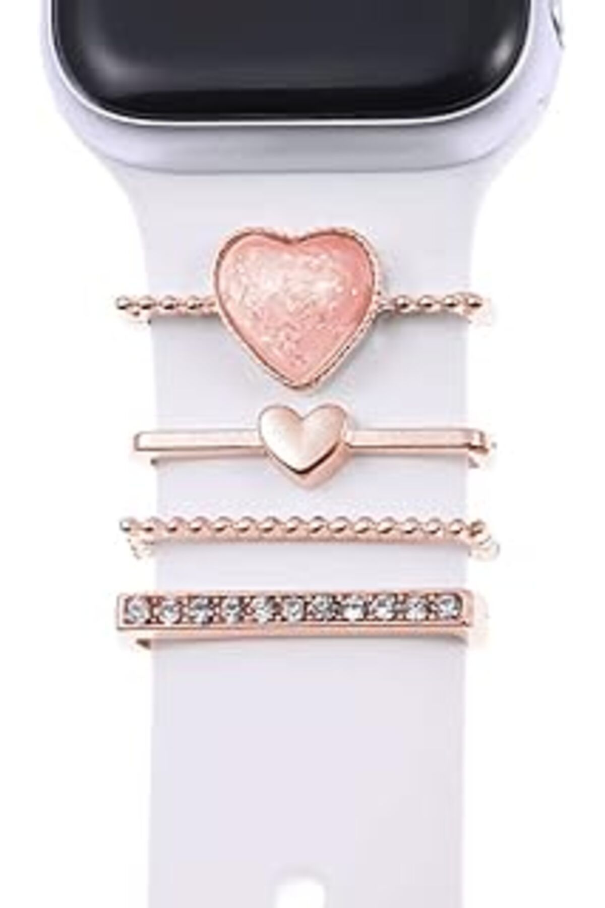 Mu Art Ahşap Watch Se 2022 40mm Kordon Süsü Charm Inci Kalp Rose Gold