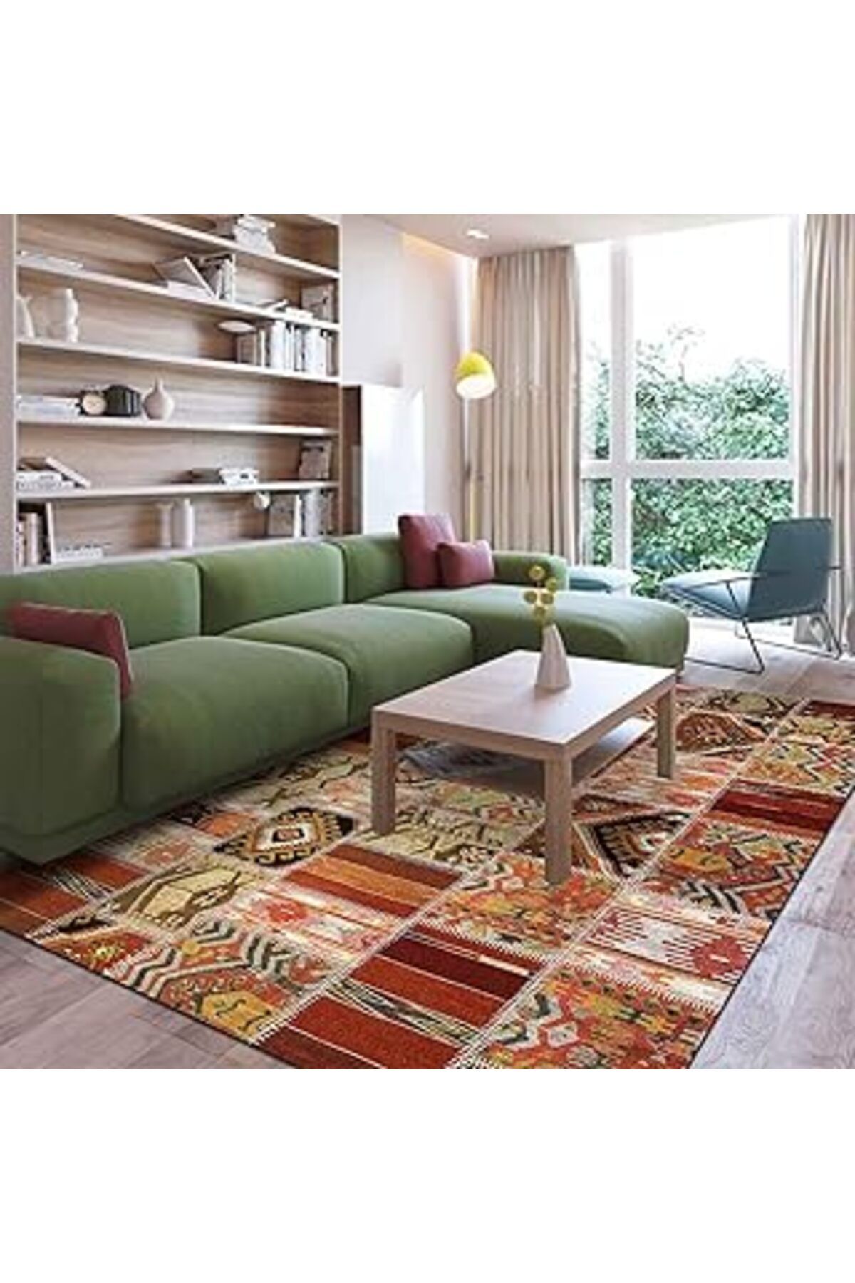 robotrend Latte Dizayn Carnosa Kadife Pamuk Tabanlı Yıkanabilen Kaydırmaz Antibakteriyel Salon Halısı 140X200