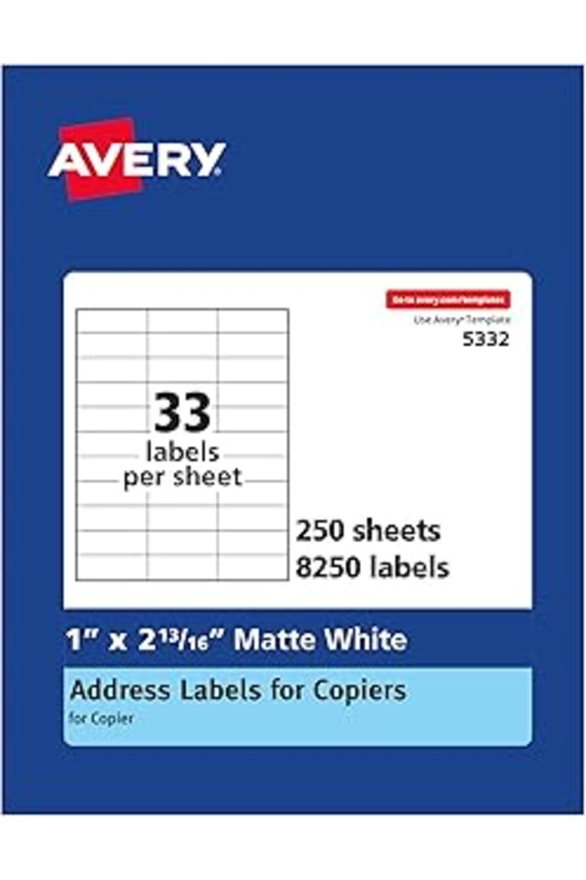 robotrend Avery Fotokopi Makineleri Için Adres Etiketleri, 1" X 2-13/16", 8.250 Beyaz Etiket (5332)