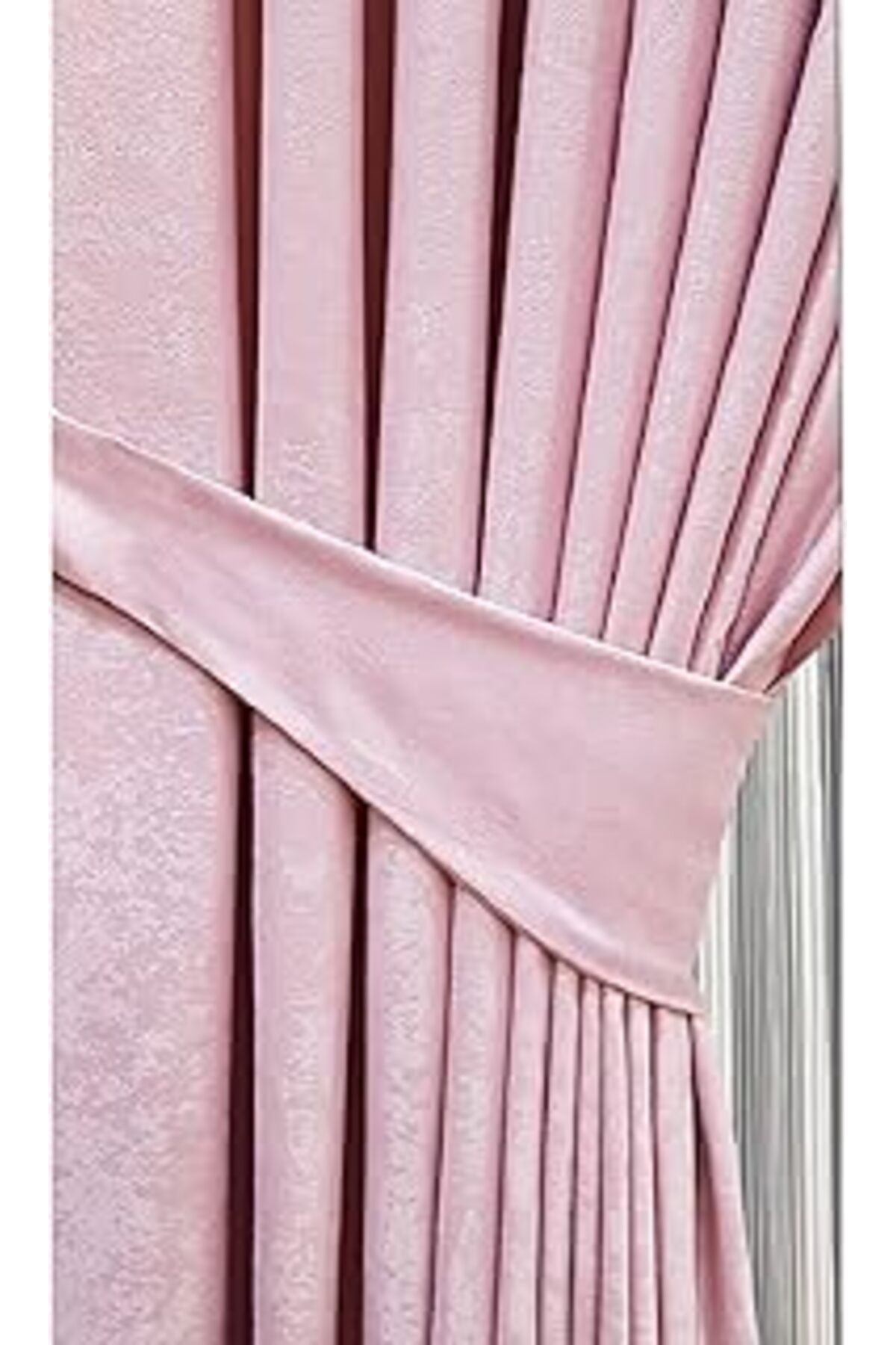 Pazarcan Ev Depo Home Pudra Düz Renk Pileli Soft Fon Perde 1/2 Seyrek Pile Tek Kanat Evdepo14963pdr, Pudra,