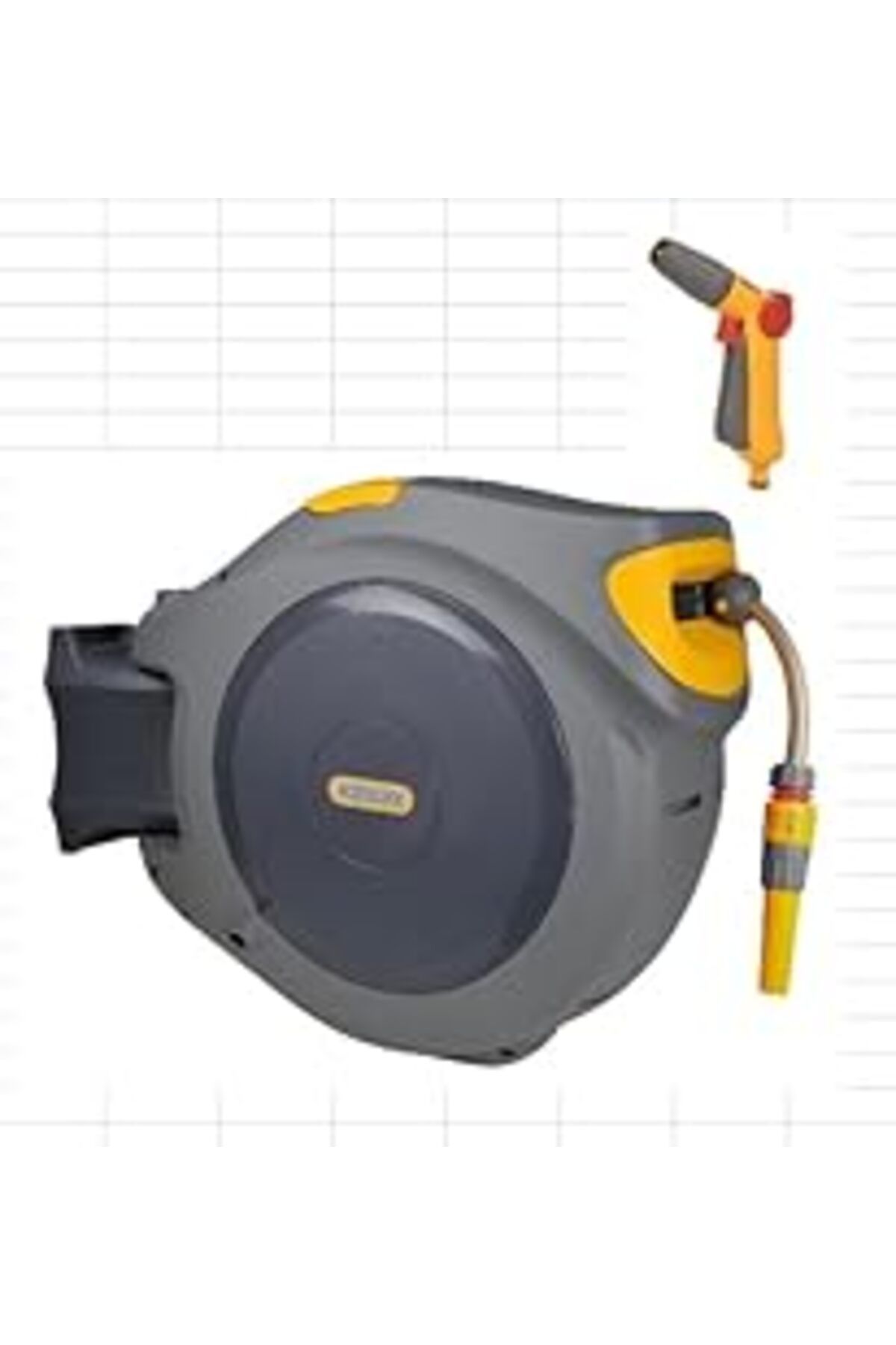 Pazarcan Hozelock 2595-3720H Duvara Monte 40 M Hortumlu Otomatik Geri Sarmalı Hortum Toplama Makara Seti + 2
