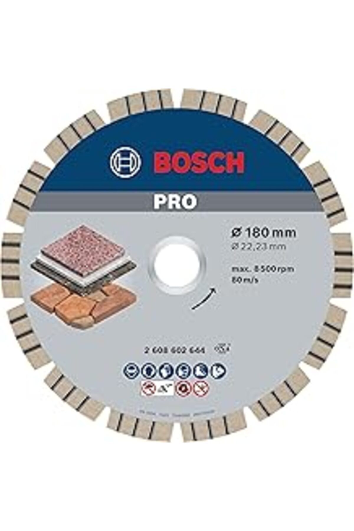 robotrend Bosch 1 X Pro Stone Elmas Kesme Diski, 22,23 Mm Delik Ve Büyük Açılı Taşlama Makineleri Için (yumuş