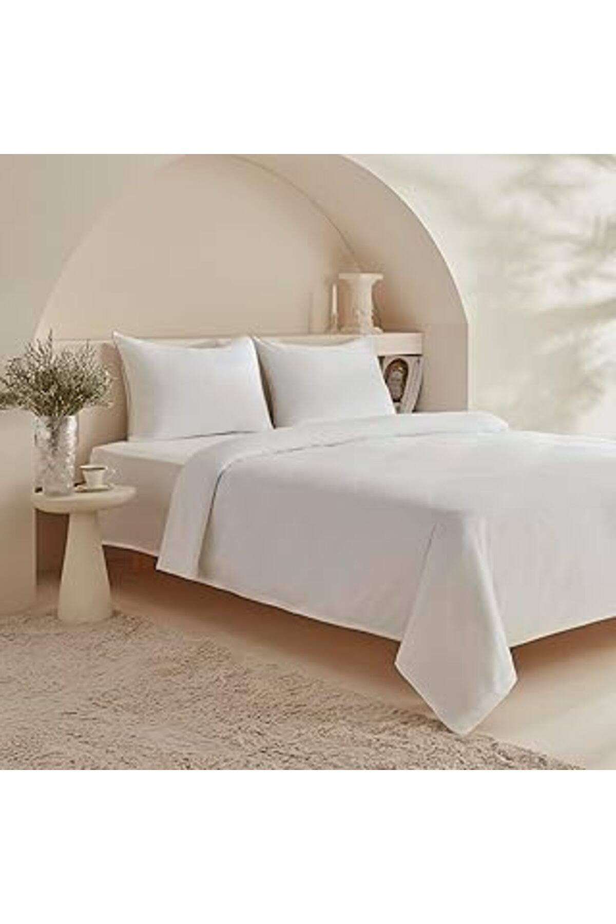 Hepta Collection Karaca Home White Collection Vinas Çift Kişilik Saten Biyeli Nevresim Takımı Beyaz