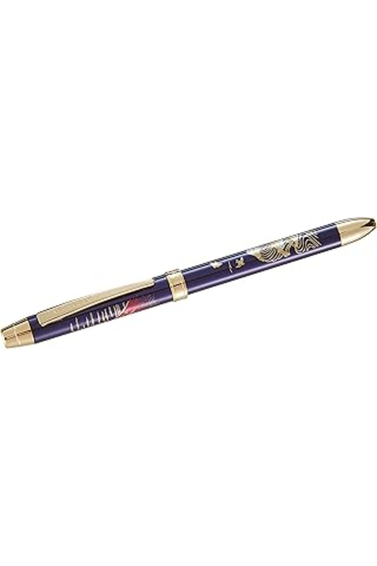 Mu Art Ahşap Steelpen 430-9 3 Fonksiyonlu Tükenmez Kalem Mavi Gold Makie Sanatı