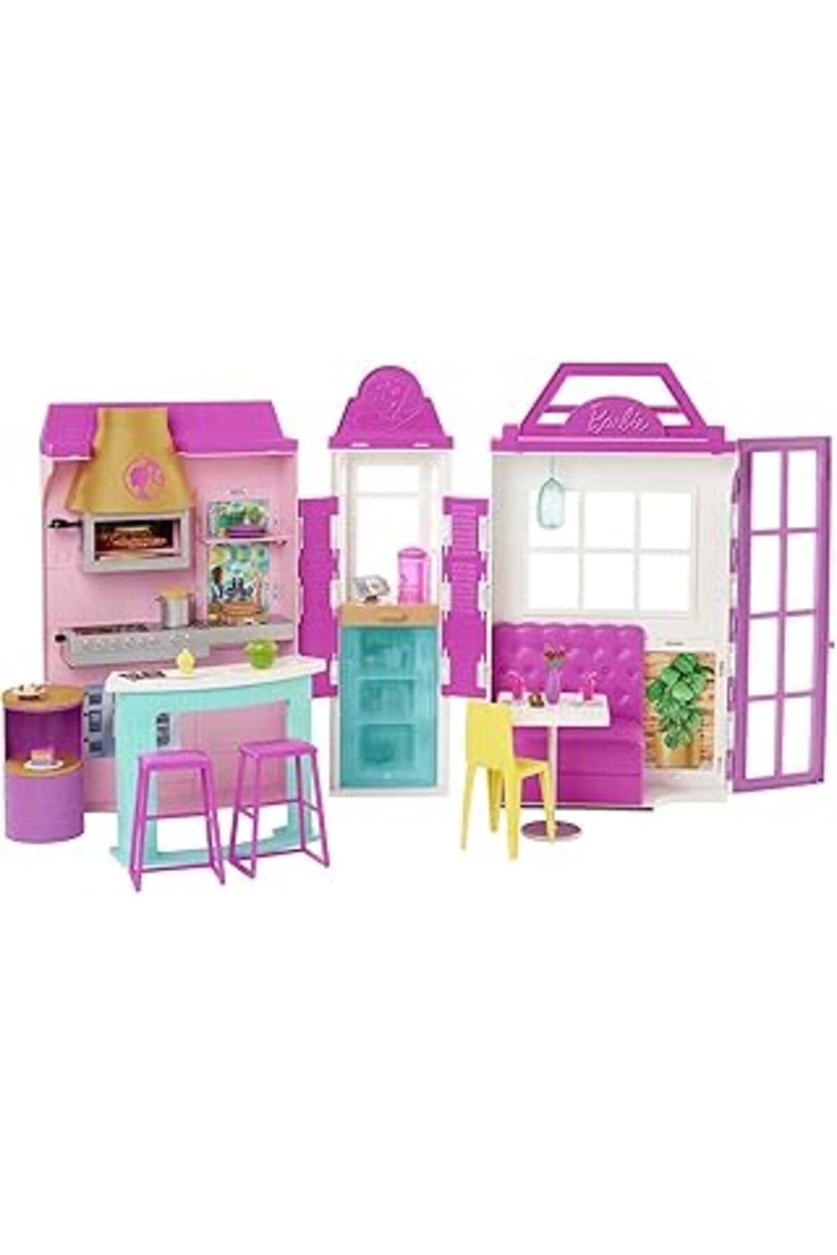 Mu Art Barbie'Nin Restoranı Oyun Seti, 30'Dan Fazla Parçası Ve 6 Farklı Oyun Alanı İle, 3-7 Yaş Arası Kızl