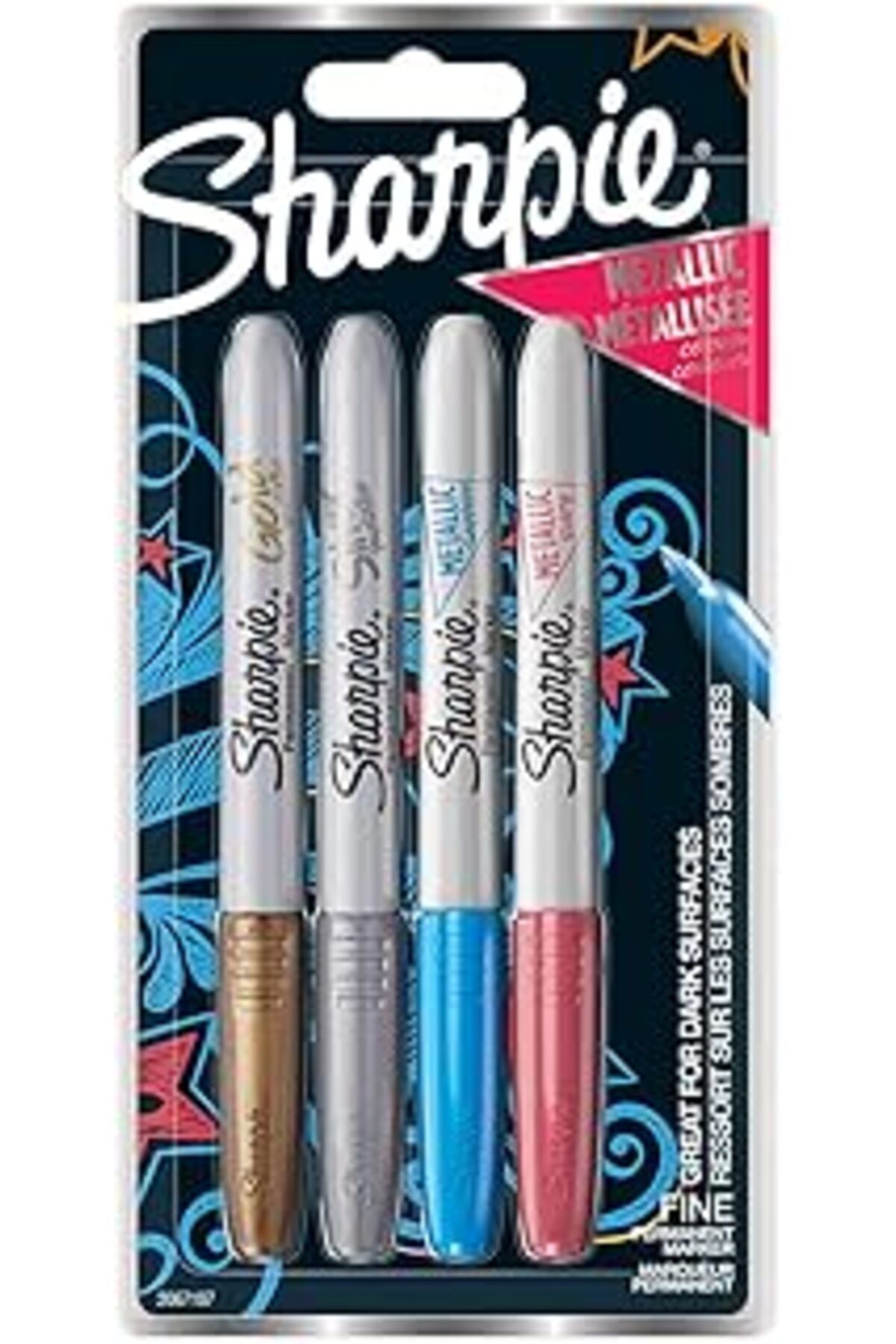 NETWORK ART Sharpie Metalik Markör, Karışık, 4'lü Paket