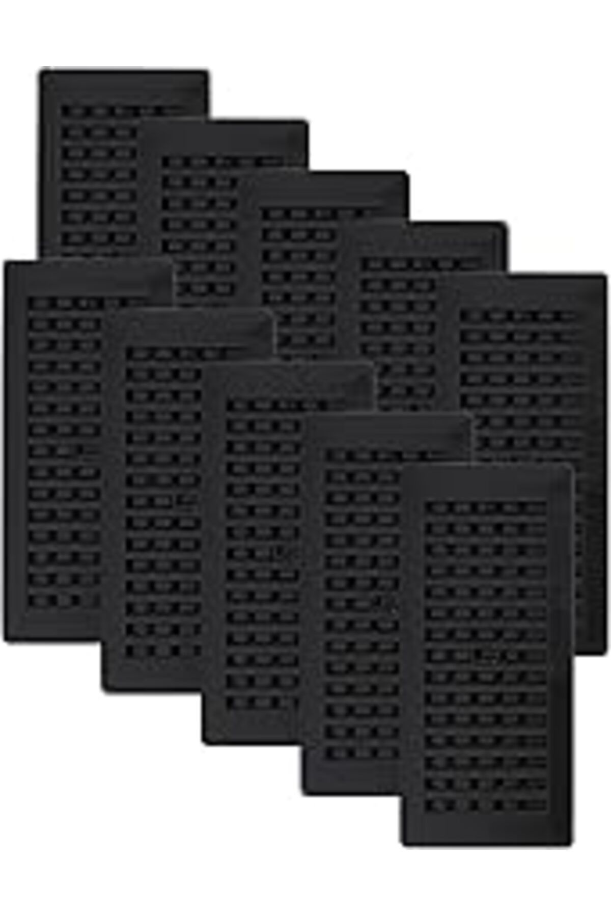 NETWORK ART Decor Grates PL410ZIP-BLK-10 Panjurlu Plastik Zemin Sicili, 10x25 cm, Siyah