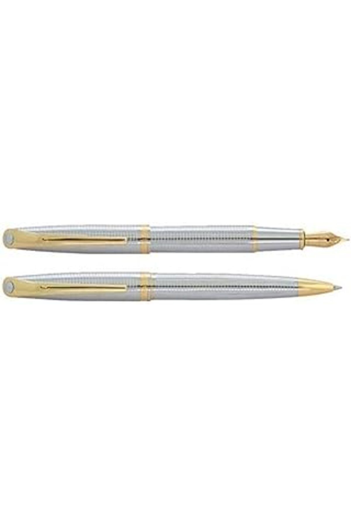 NETWORK ART Steelpen Truva Serisi 0168DT Desenli Gold Dolma Kalem+Tükenmez Kalem
