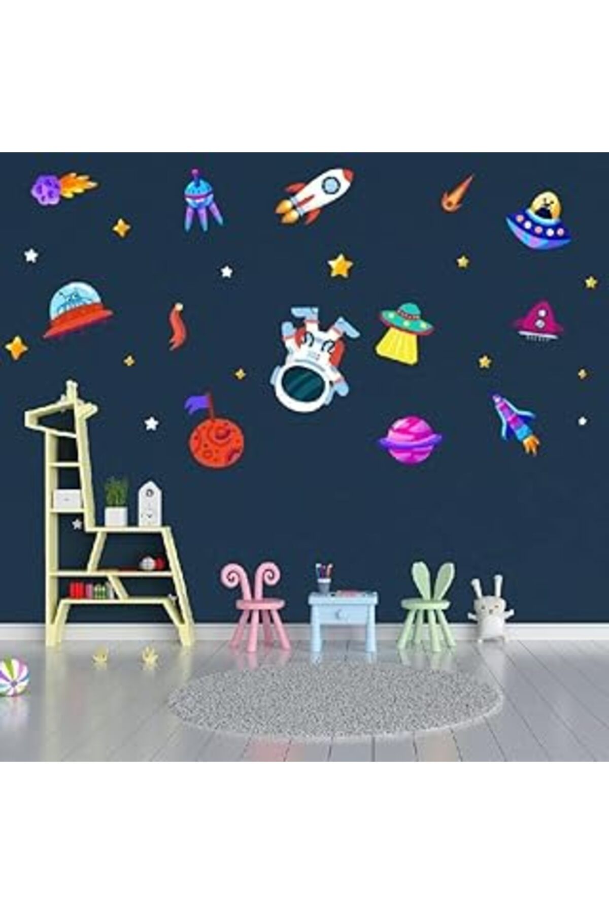 Mu Art Bebek Çocuk Odası Duvar Süsü Ev Dekorasyon Mdf Uv Baskı Ile Canlı Renklerde Eğlenceli Tasarımlar Md