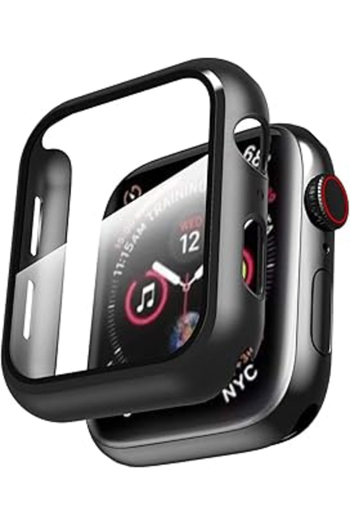 robotrend Minesk Apple Watch Ile Uyumlu Ekran Koruyucu Ve Kılıf Bir Arada Kasa Tam Koruma (41, Siyah)