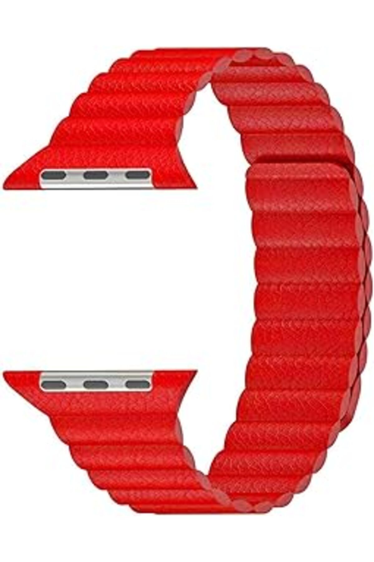 robotrend Microsonic Apple Watch Series 3 42Mm Twist Leather Loop Kordon Kırmızı