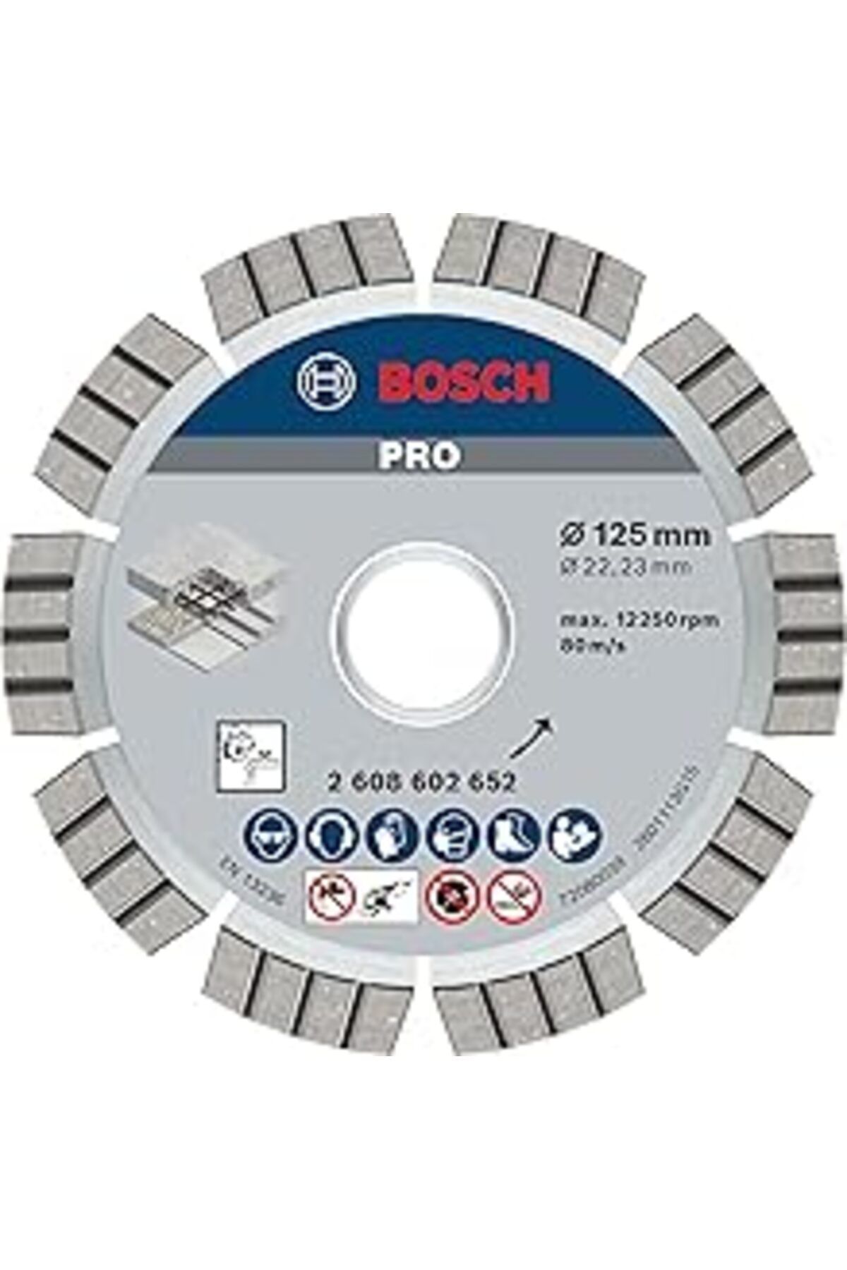 robotrend Bosch Professional Accessories Elmas Kesme Diski Beton Için En Iyisi, 125 X 22,23 X 2,2 X 12 Mm, 26
