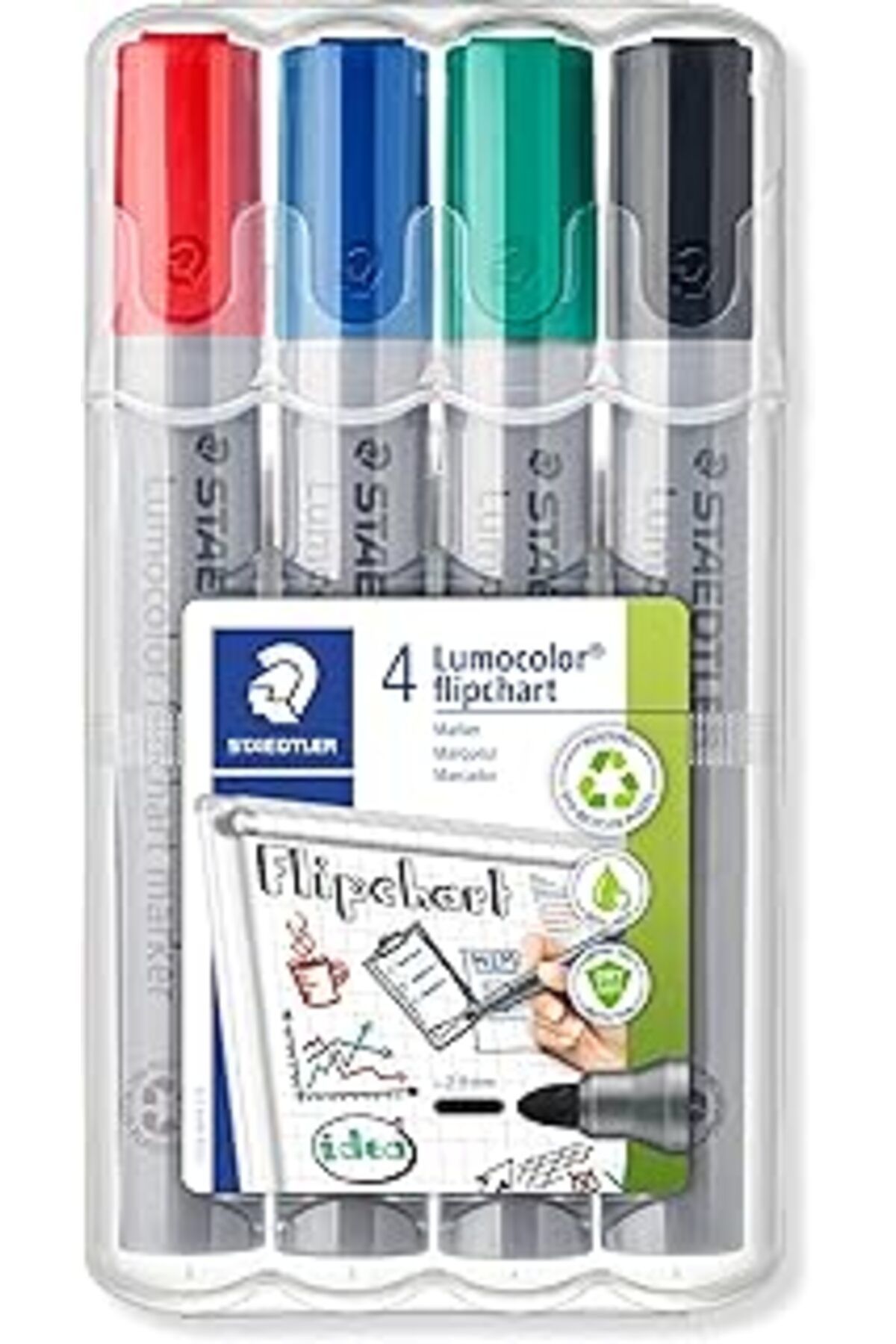 NETWORK ART Staedtler 356 Wp4 Lumocolor Flipchart Markör Yuvarlak Uçlu 4'lü