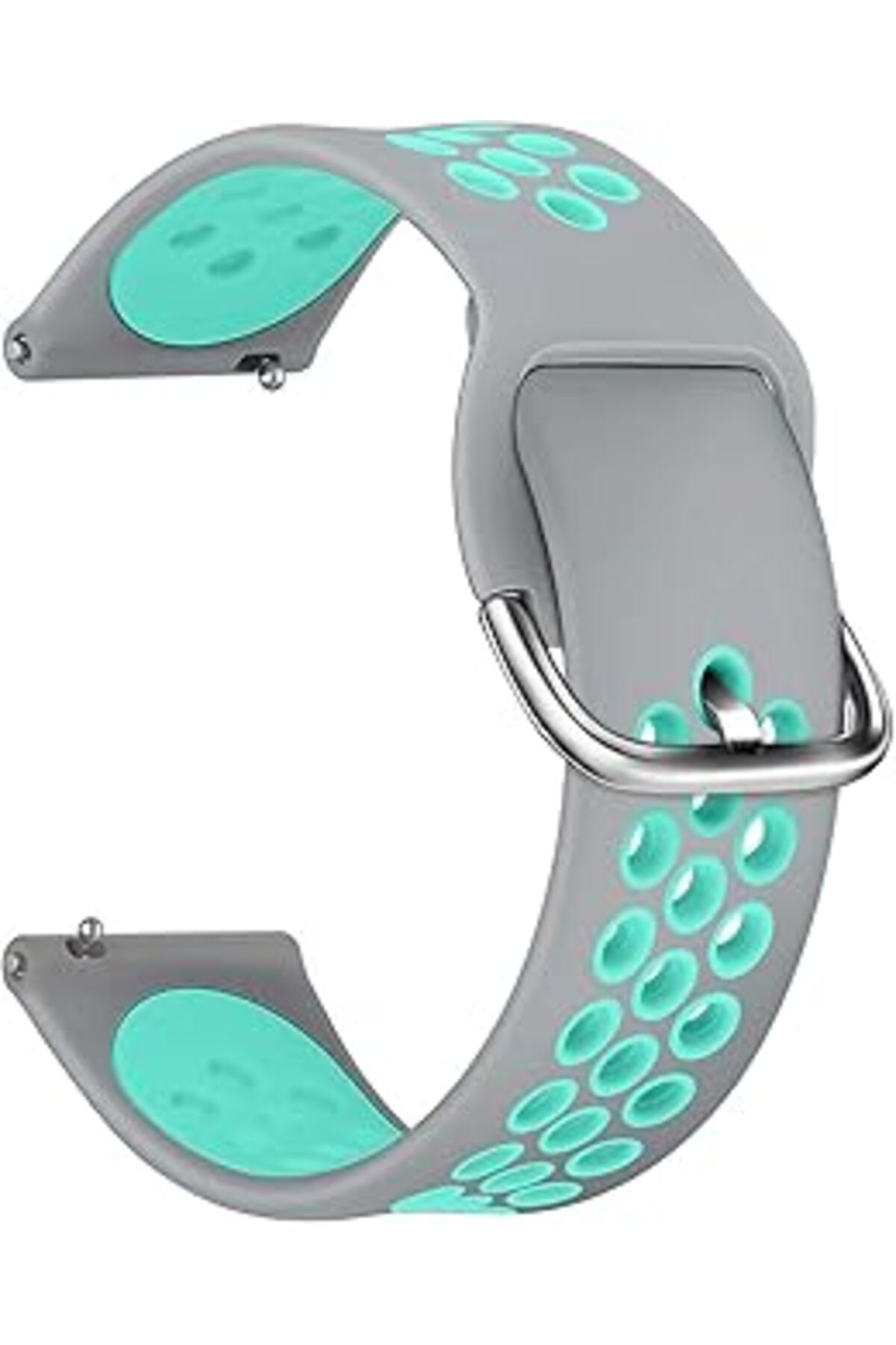Mu Art Ahşap Huawei Watch Gt 2E Rainbow Sport Band Kordon Koyu Gri Turkuaz