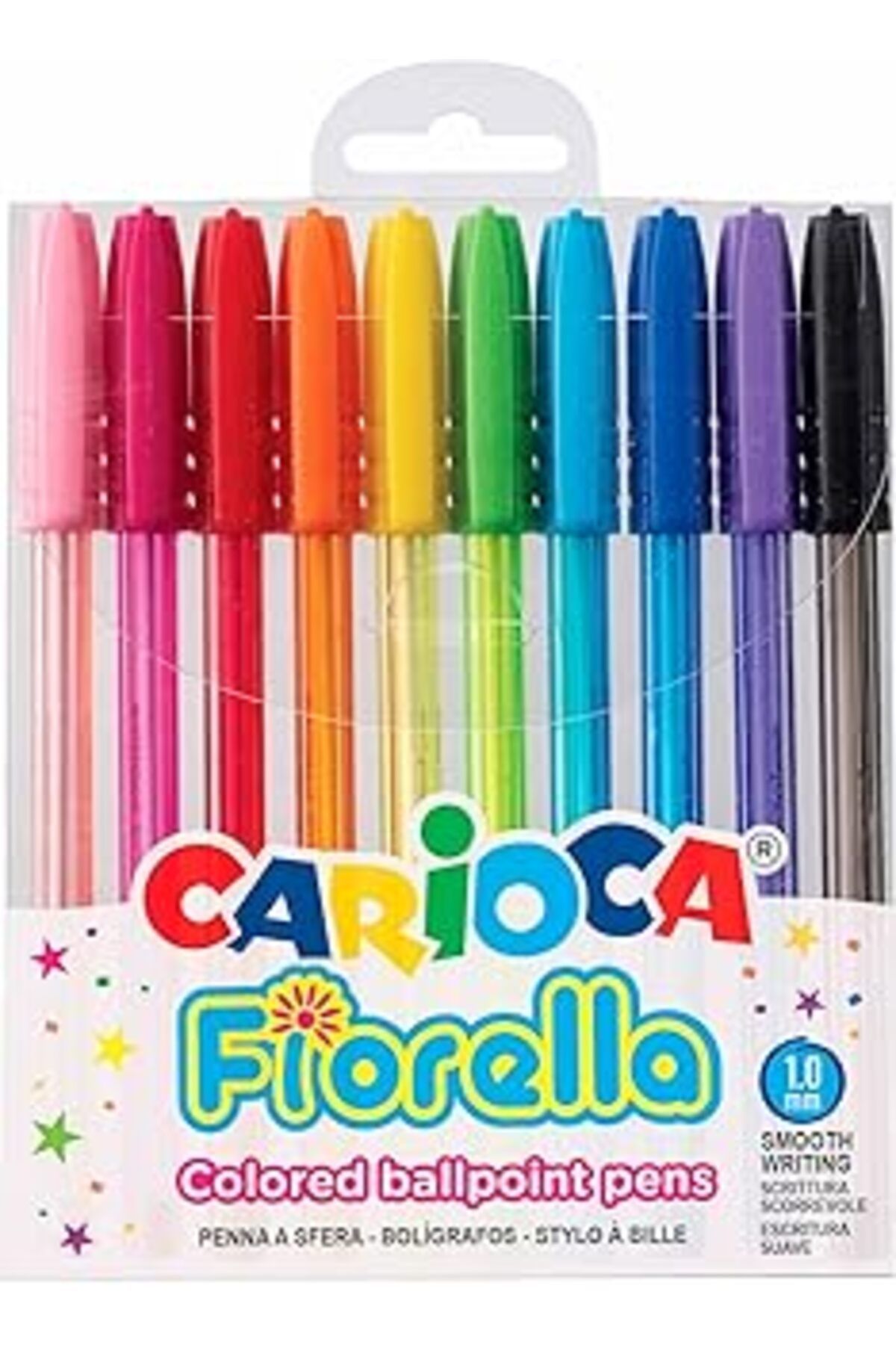 Mu Art Ahşap Carioca Fiorella Renkli Tükenmez Kalem 10'Lu
