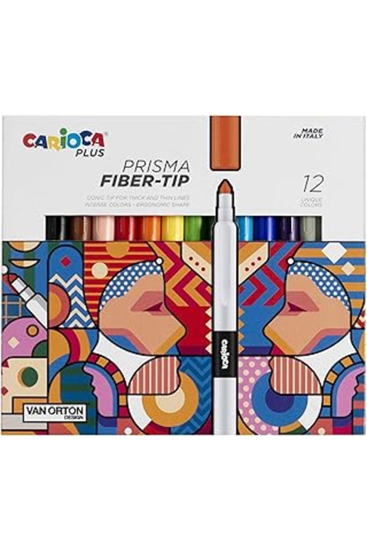 Pazarcan Carioca Plus Prısma Fiber Uç Keçeli Boya Kalemi 12'Li