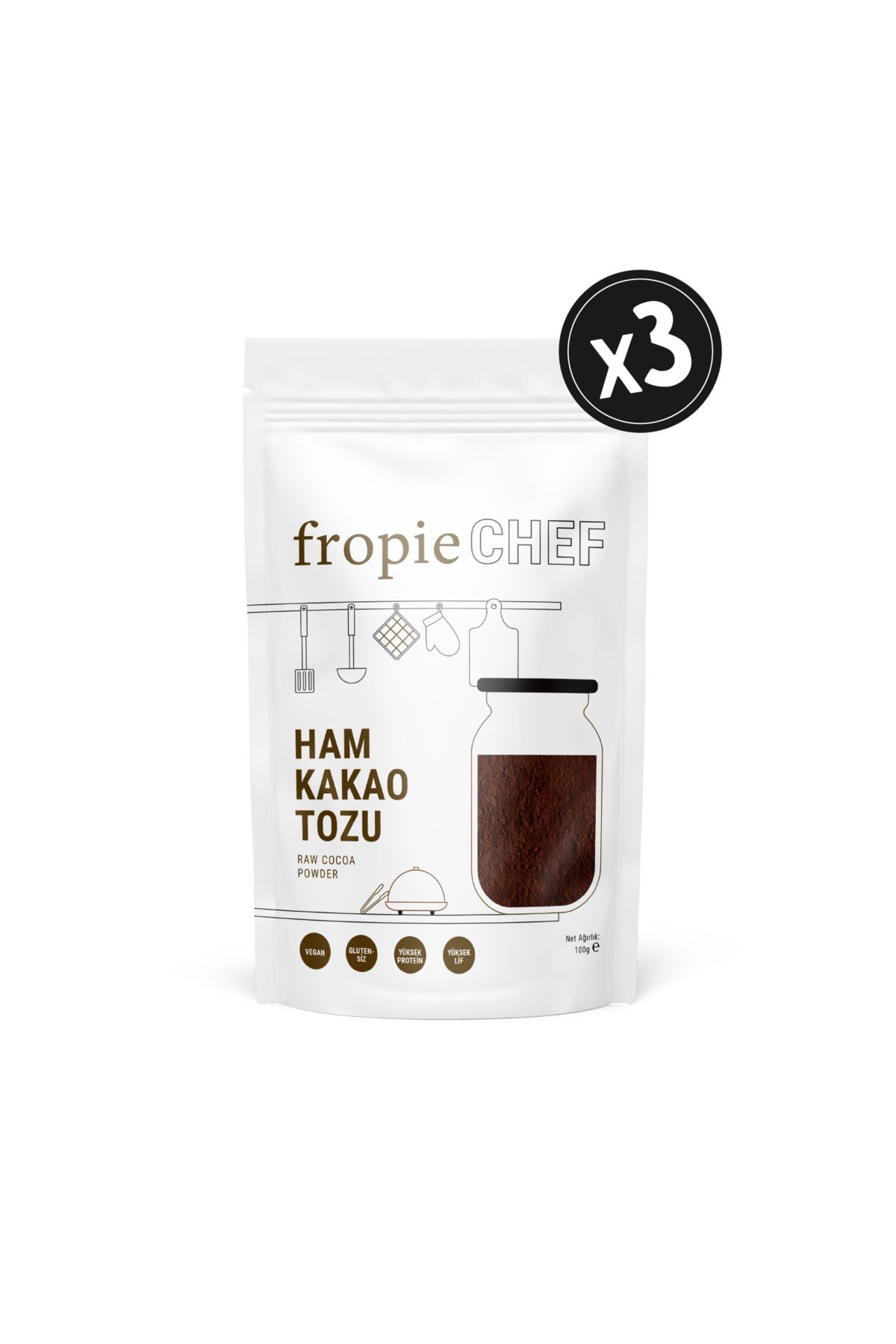 FROPİE Fropie Chef Ham Kakao Tozu 100g x3