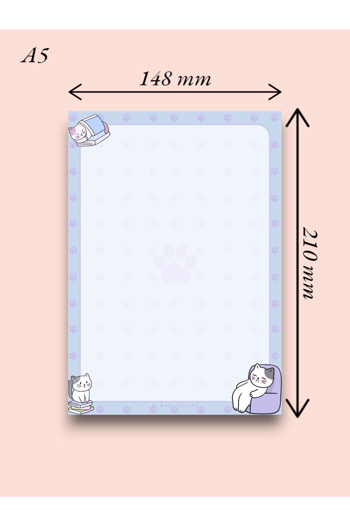 Mirya Notes-A5 Cat Patterned Notepad - Notepad 2