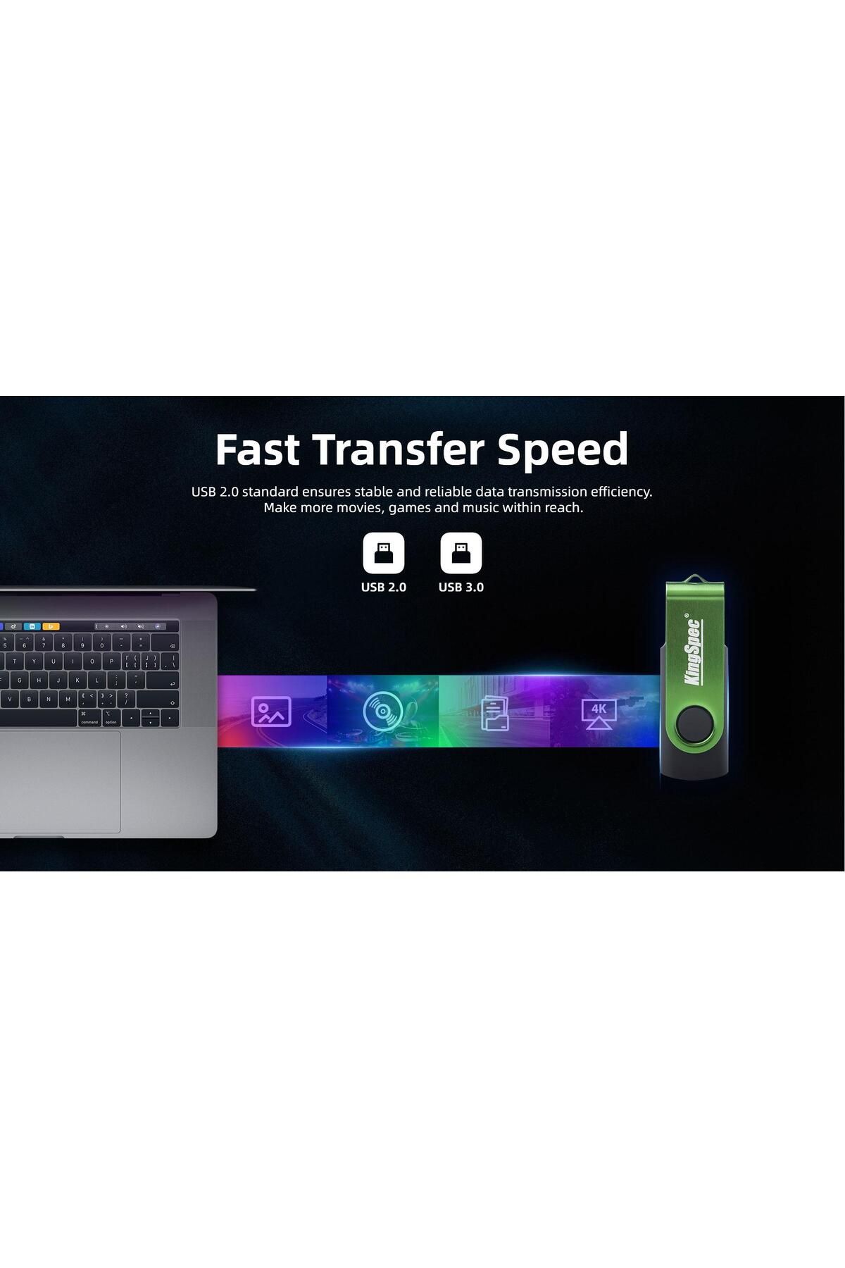 KINGSPEC-Kingspec Ku2-32 Usb2.0 32Gb Flash Memory 3