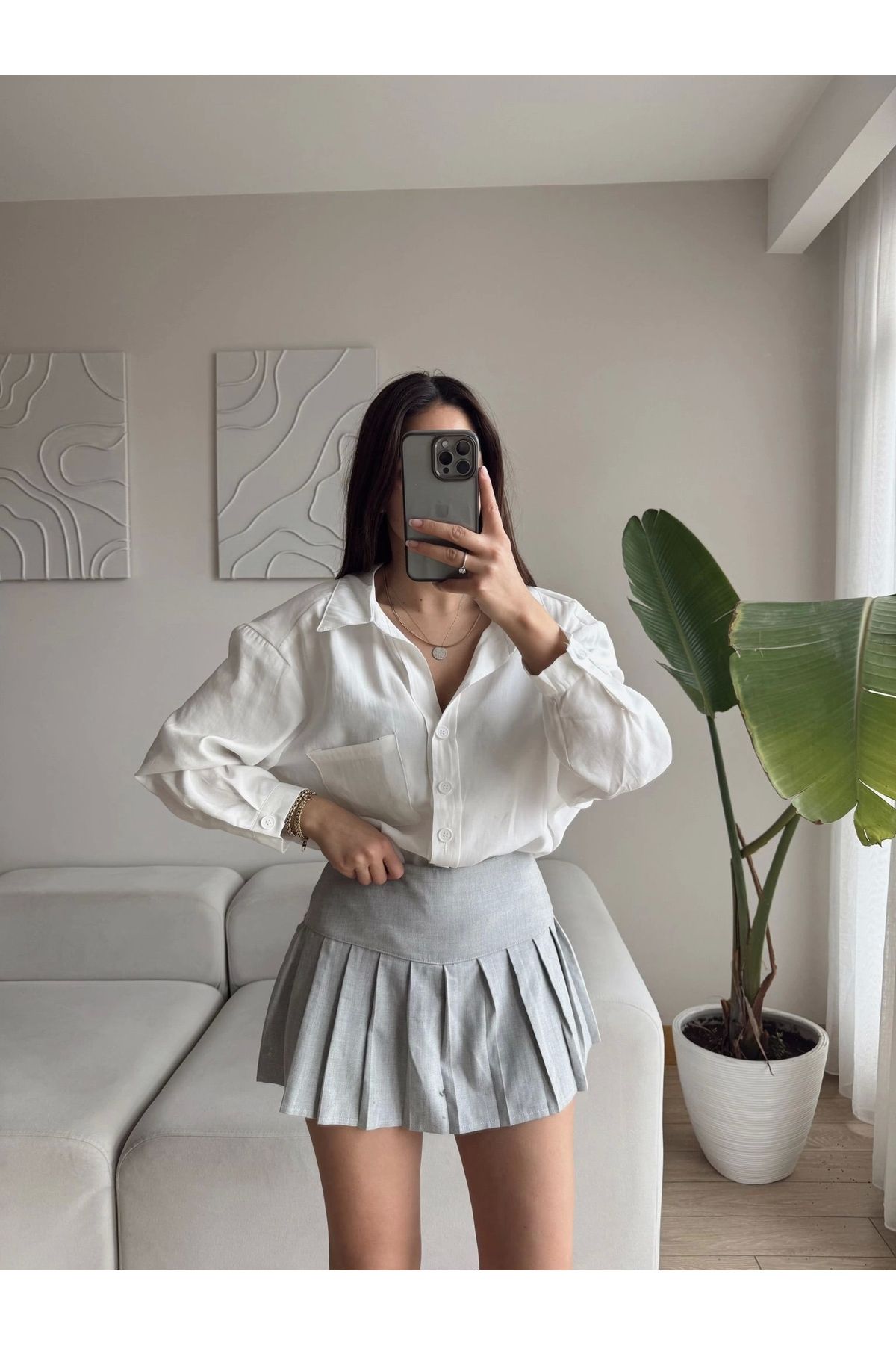 Zoom Butik-Cămașă oversize modal ALBĂ 4