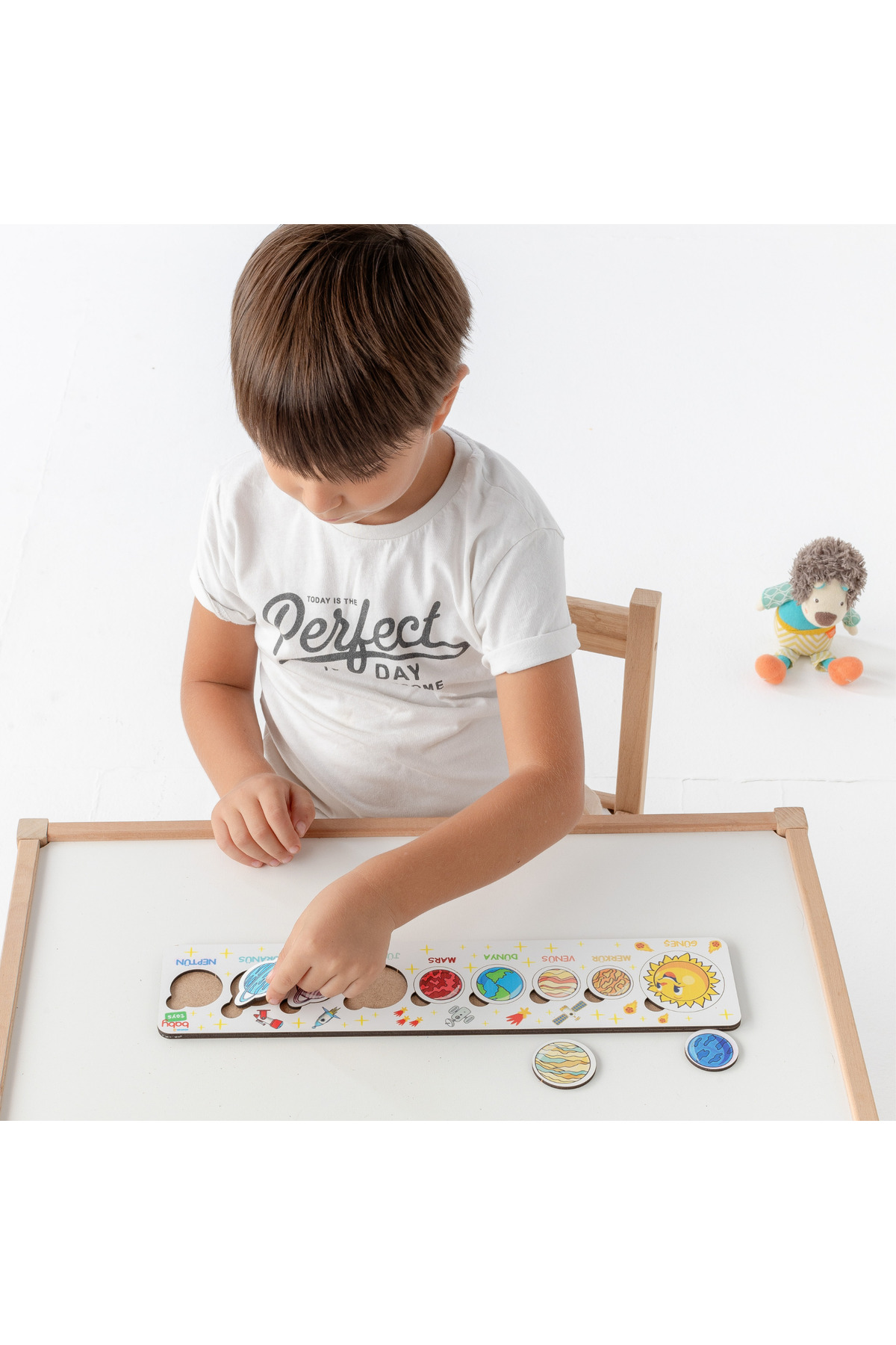 Jest Dekor Konsept Ahşap Güneş Sistemi & Gezegenler Sistemi Eğitici Puzzle Yapboz fotoğrafı 4 (önizleme)