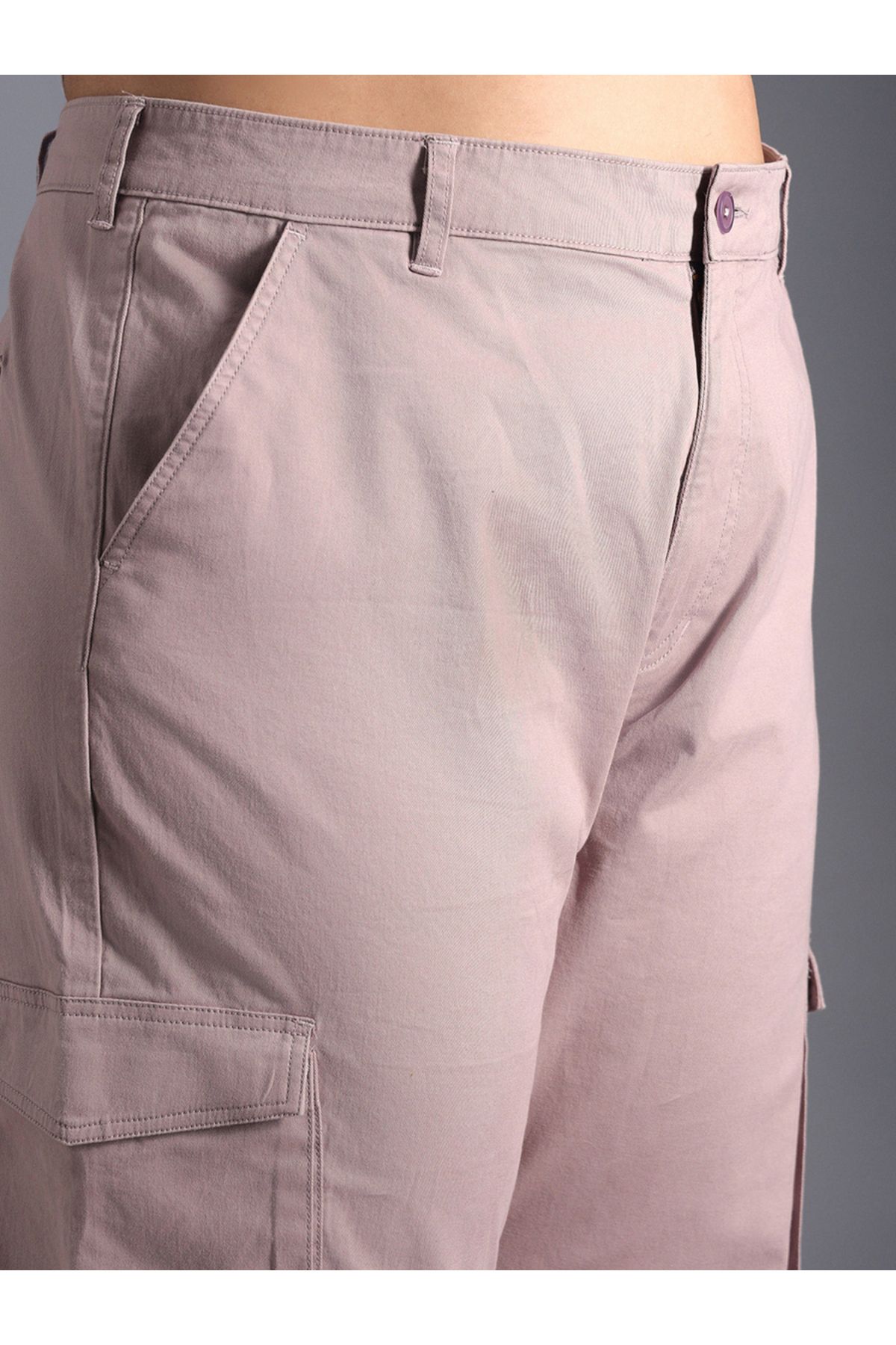 High Star By Styli-Plus Size High Rise Straight Leg Cargo Pants 4