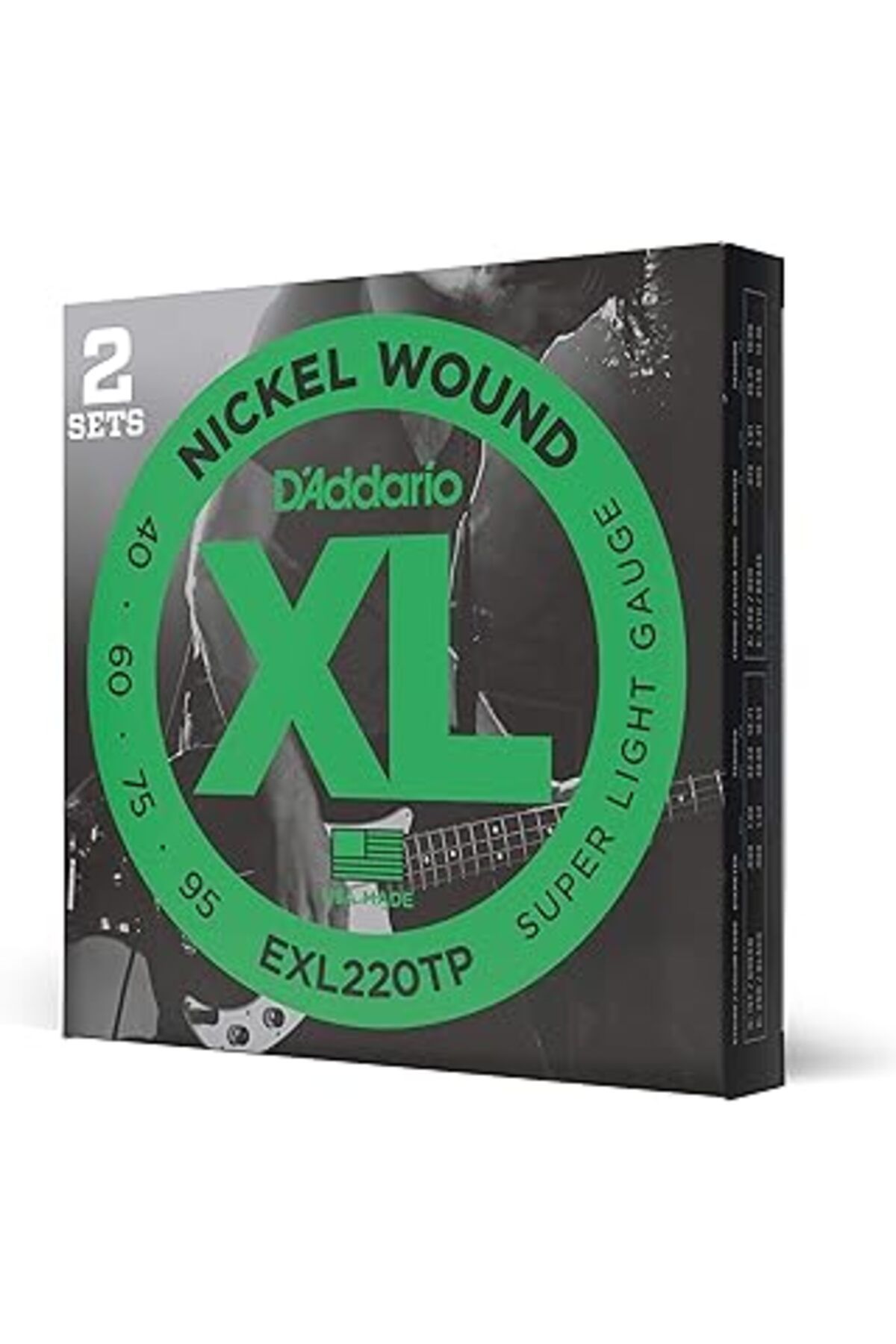 Pazarcan D'Addario Exl220Tp (2 Set) Bas Gitar Tel Seti, Xl, 40-95, Long Scale,