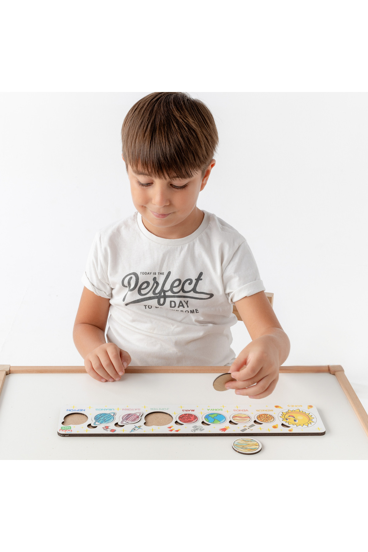 Jest Dekor Konsept Ahşap Güneş Sistemi & Gezegenler Sistemi Eğitici Puzzle Yapboz fotoğrafı 2 (önizleme)