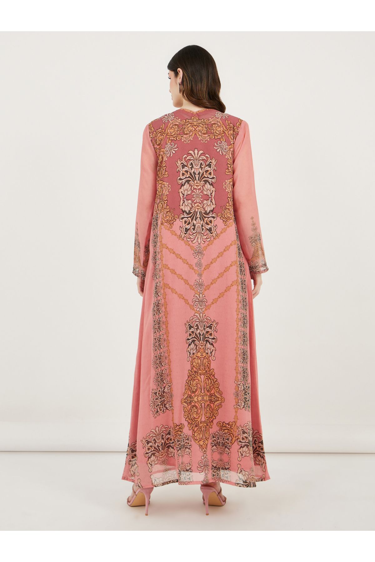 Maxim Creation By Styli-Damask Print Studded Georgette Kaftan 5