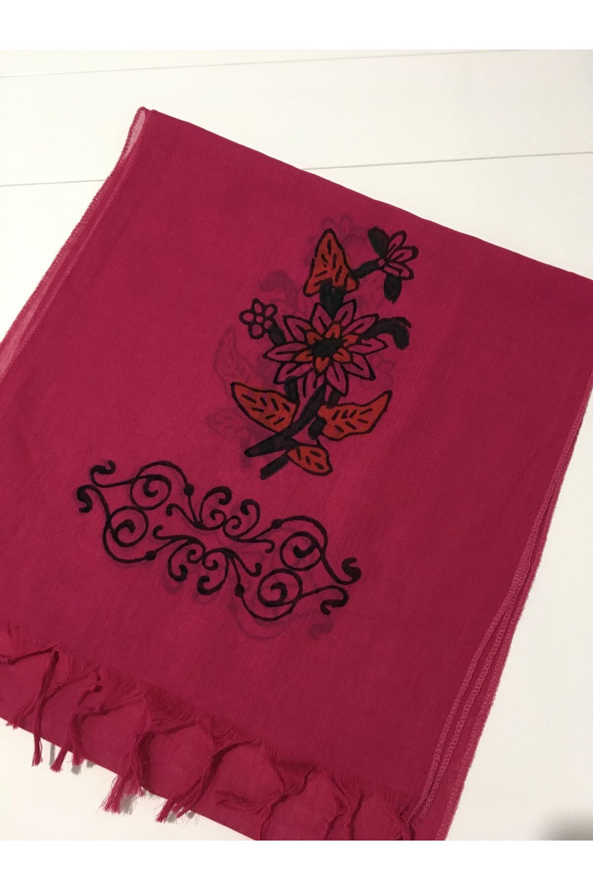 Milenam-Cotton Fabric Traditional Woodblock Print Scarf 2