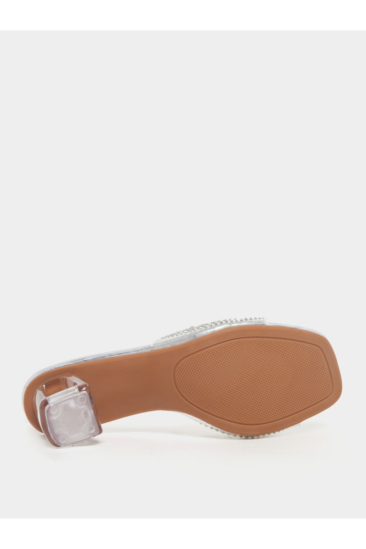 Take Two By Styli-Embellished Transparent Strap Block Heel Sandals 6