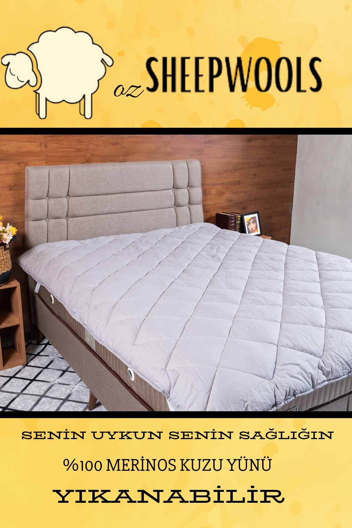 ozsheepwools Yazlık İnce  Çift Kişilik Yün Yorgan %100 Merinos Kuzu Yünü %100 Pamuk Kumaş İç Dolgu 1.6 kg