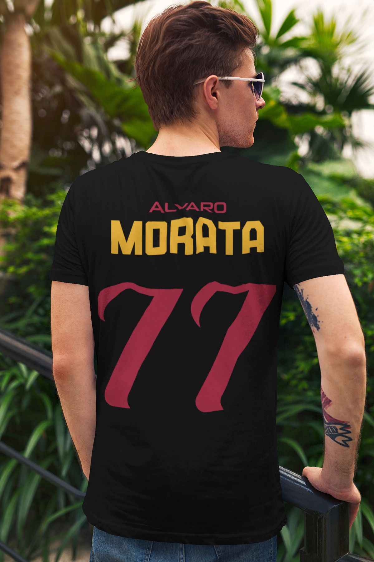 Biy Store Alvaro Morata futbolcu sırt forma baskılı unisex tişört regular fit t-shirt