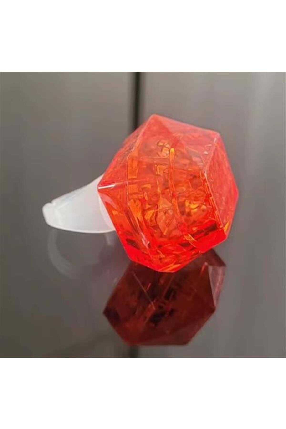 feifei Kristal Tasarımlı Led Işıklı Kırmızı Yüzük