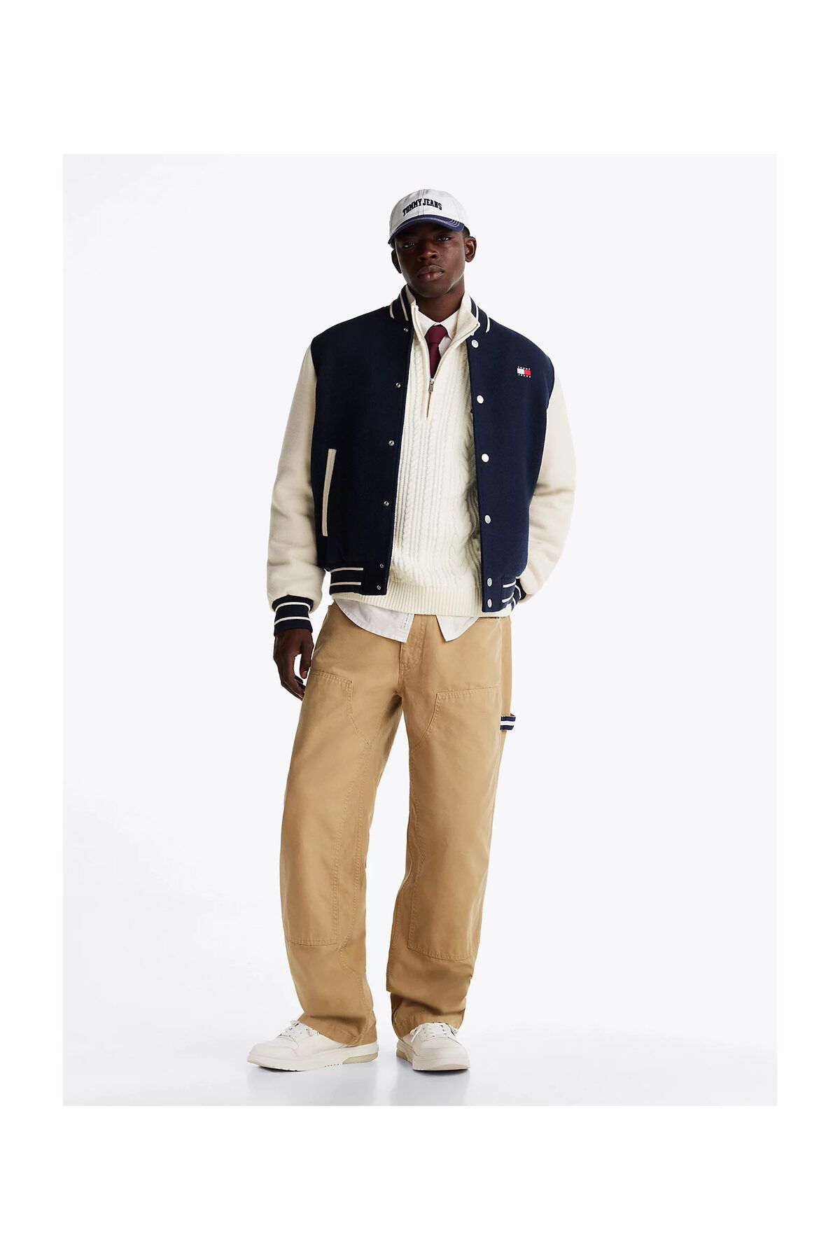 Tommy Hilfiger-Pánska pohodlná vlnená bunda tmavomodrej farby 2