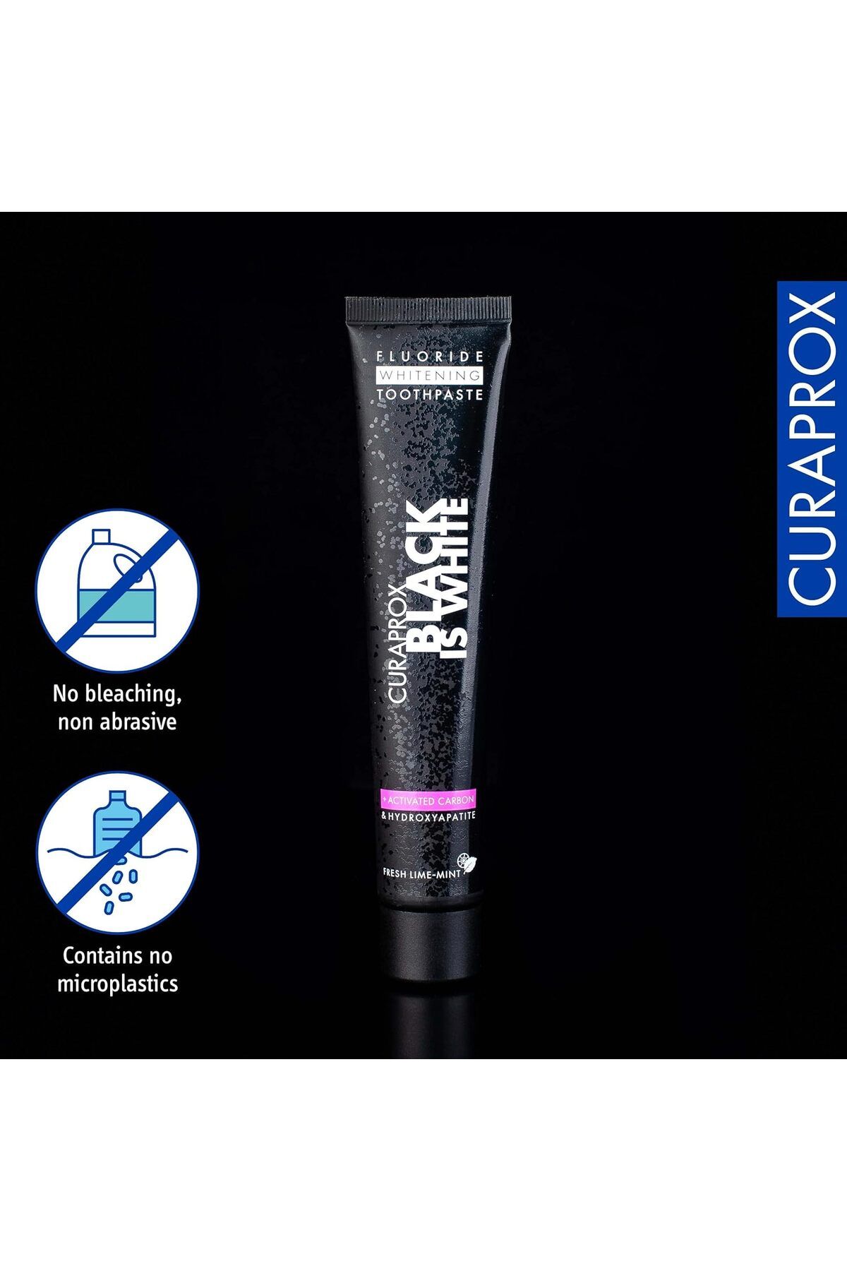 Curaprox-Black Is White, Activated Charcoal Whitening Toothpaste 90ml 3