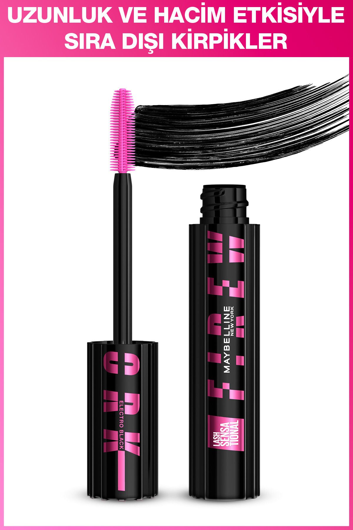 ریمل شلاق حسی آتش بازی الکترو سیاه و سفید Maybelline New York