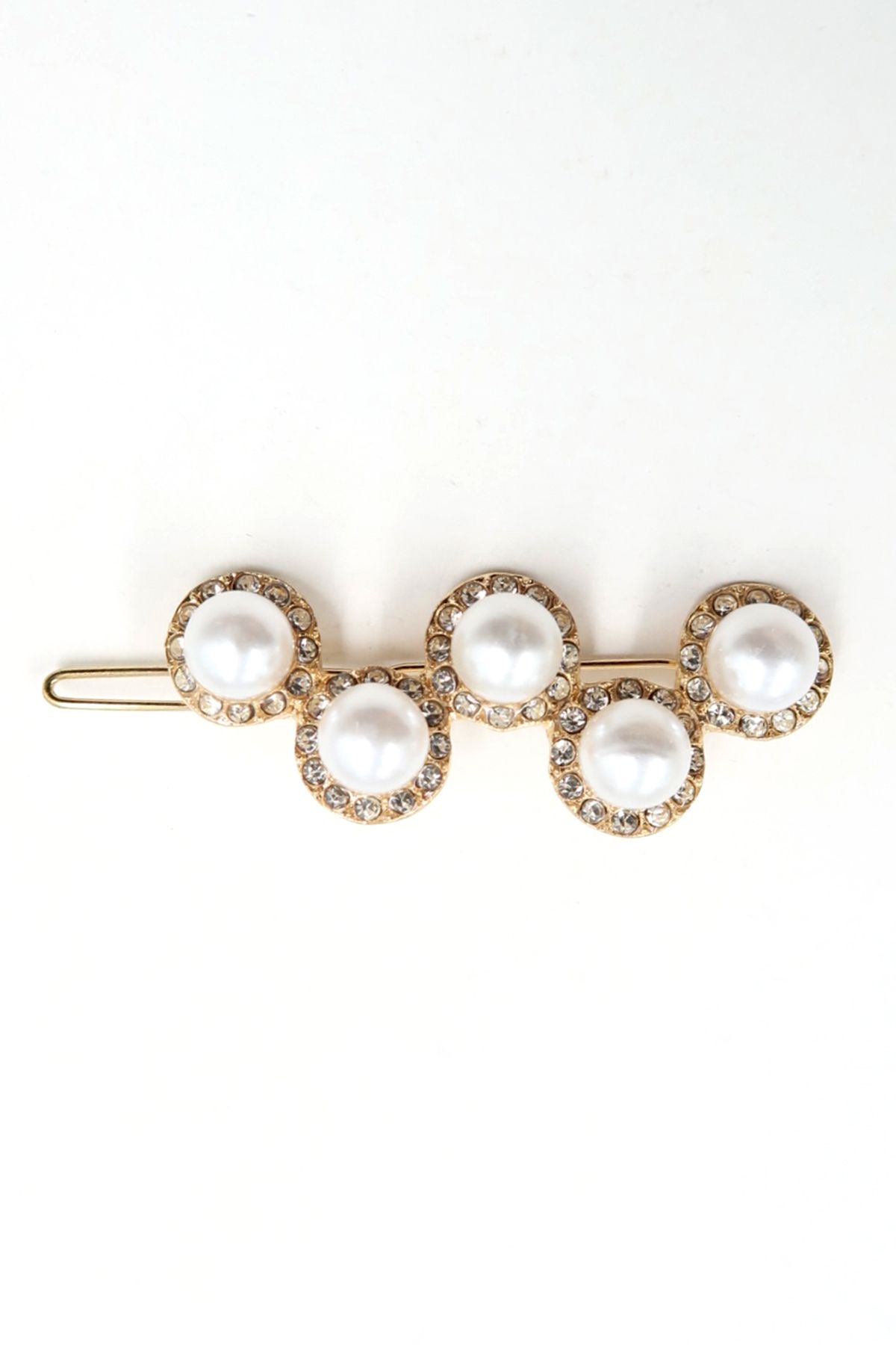 Trend Alaçatı Stili-5-teiliges Haarnadel-Set mit Zirkonsteinen für Damen, Gold ALC-X13845 6