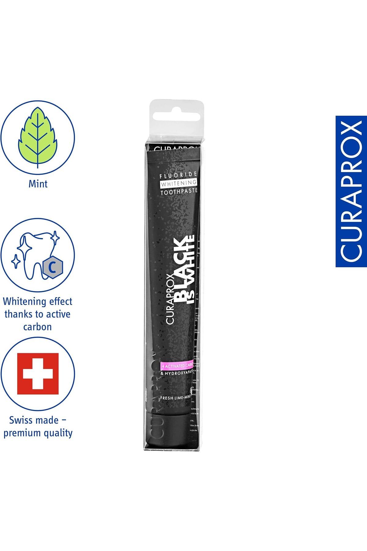 Curaprox-Black Is White, Activated Charcoal Whitening Toothpaste 90ml 9
