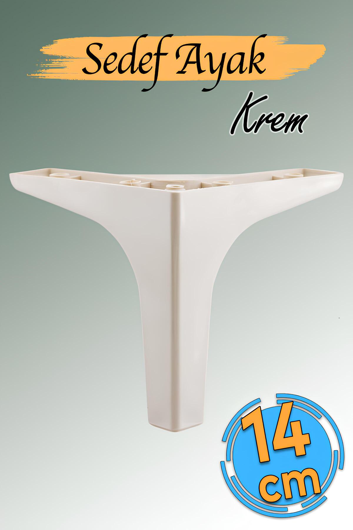 Badem10 Sedef Lüks Mobilya Kanepe Sehpa Tv Ünitesi Koltuk Ayağı 14 Cm Krem Baza Ayakları